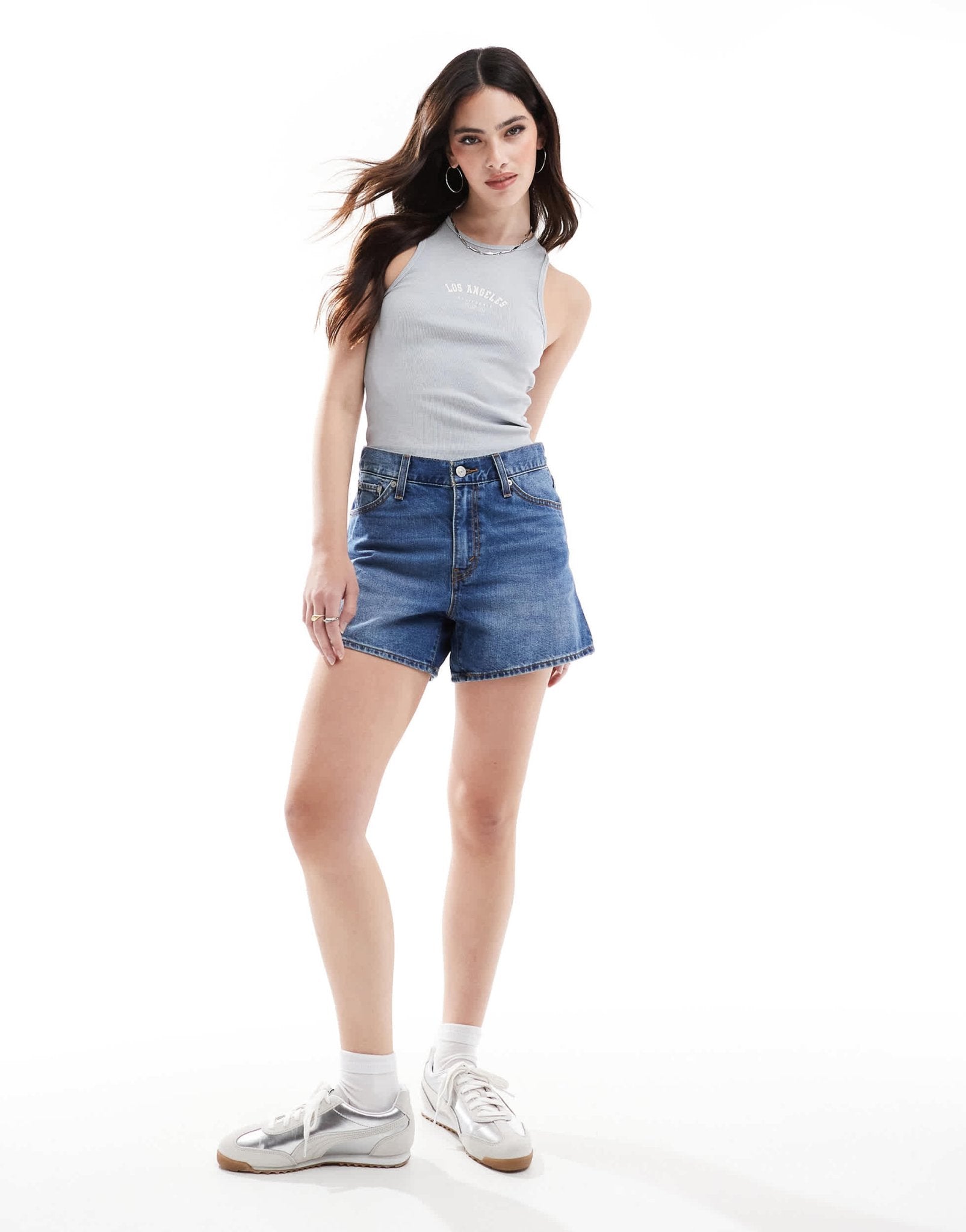 Levi's 80s mom shorts in mid blue - ASOS Sample Sale