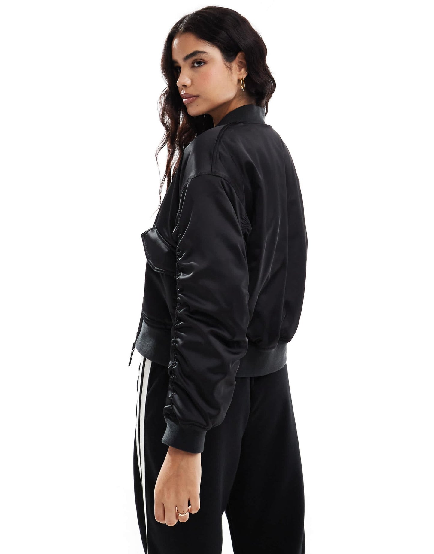 Levi's Andy techy satin bomber jacket in black - ASOS Sample Sale