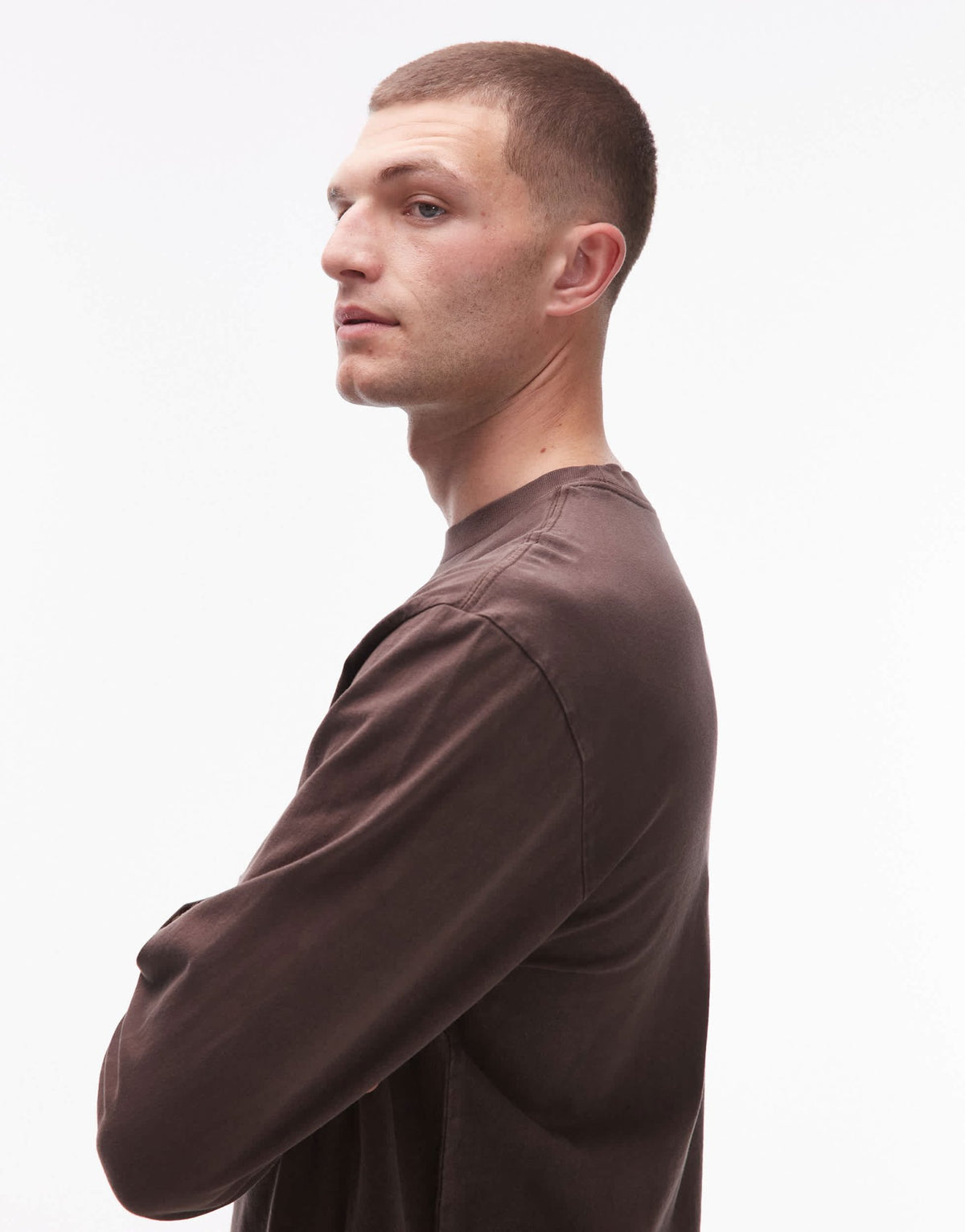 Levi's authentic logo garment dye long sleeve t-shirt in brown - ASOS Sample Sale