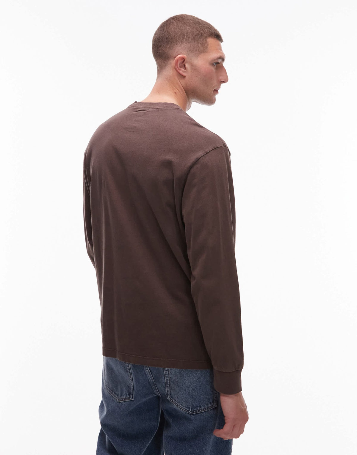 Levi's authentic logo garment dye long sleeve t-shirt in brown - ASOS Sample Sale