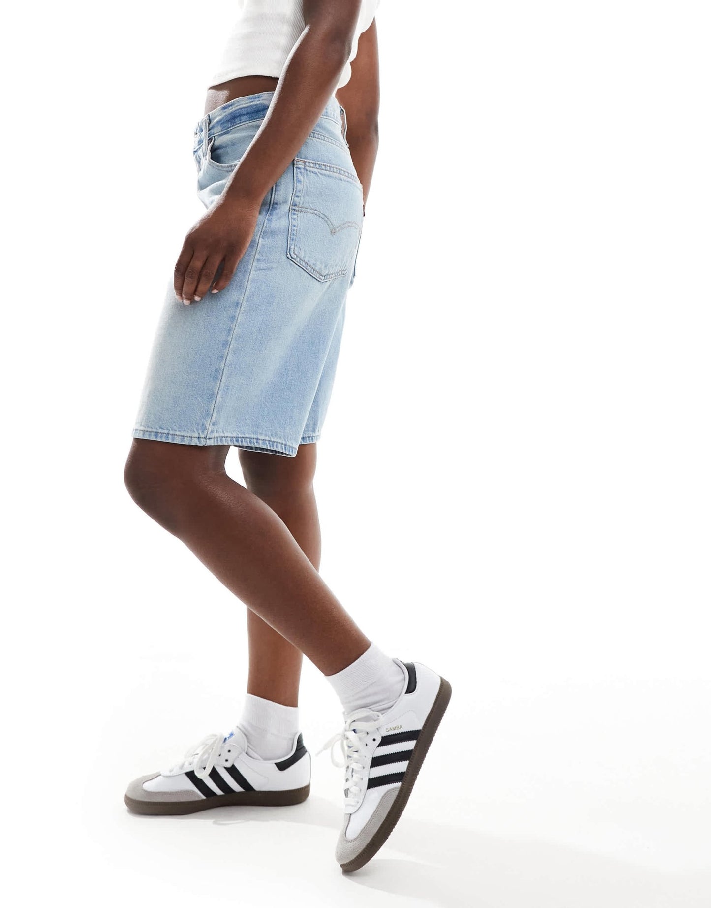 Levi's baggy dad denim jorts in light blue - ASOS Sample Sale
