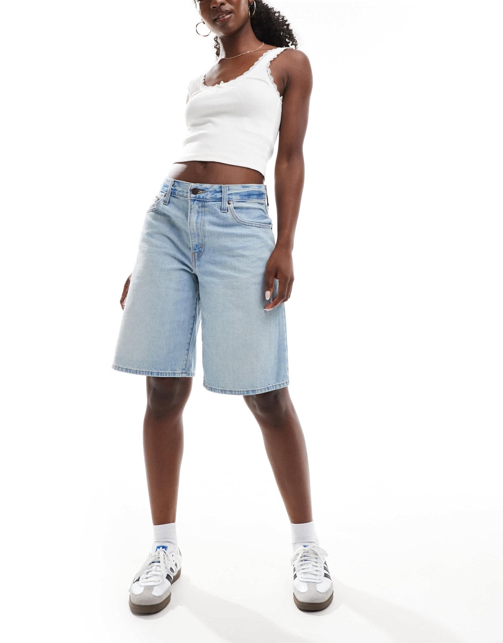 Levi's baggy dad denim jorts in light blue - ASOS Sample Sale