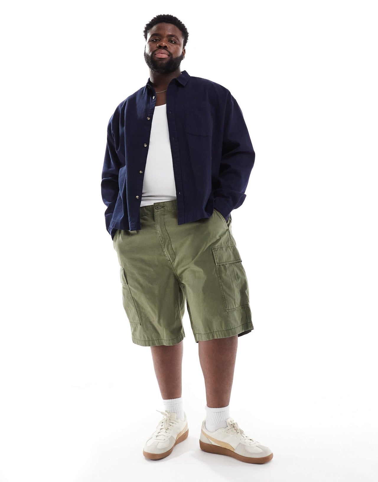 Levi's Big & Tall carrier cargo 2 pocket canvas shorts in dark green - ASOS Sample Sale