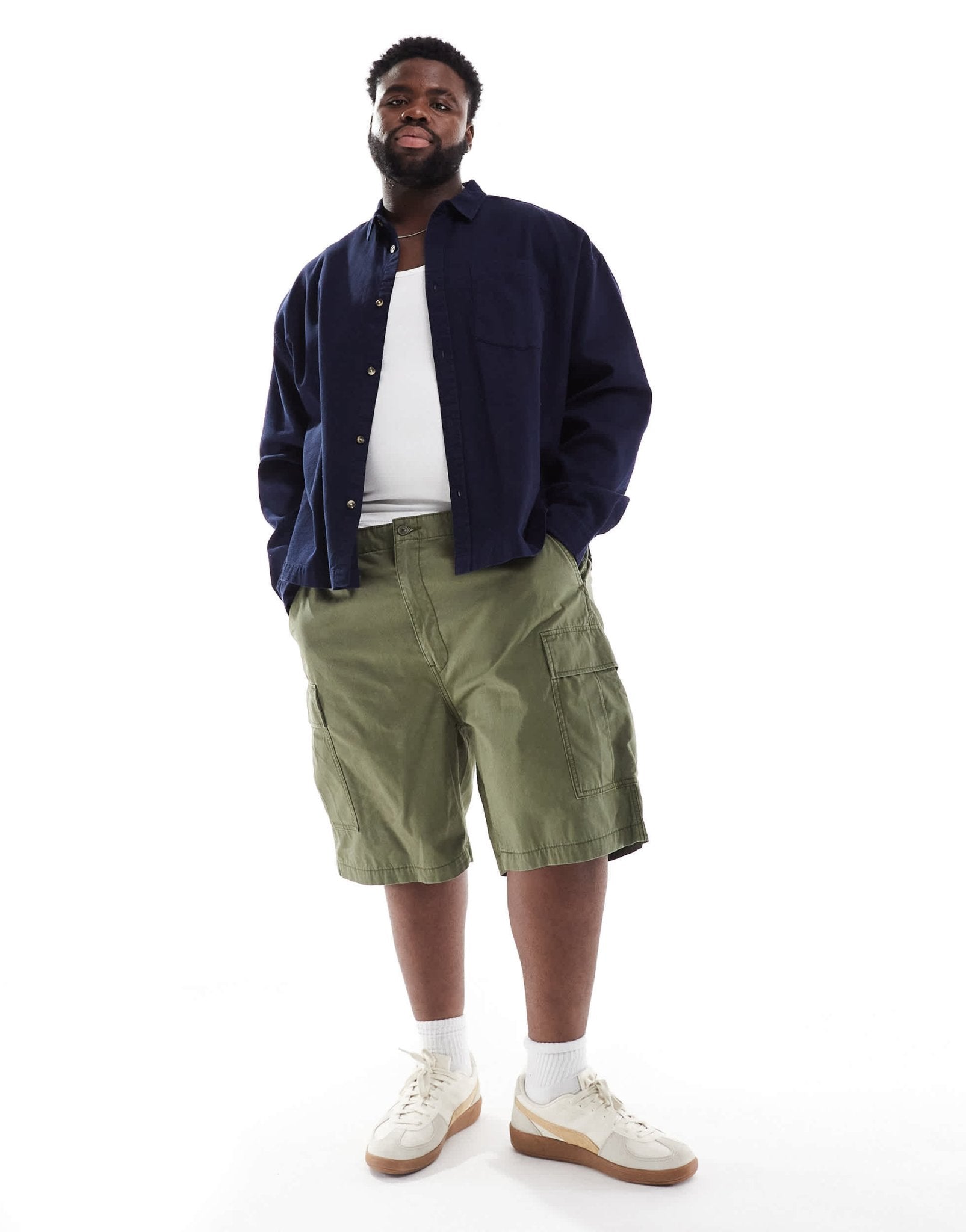 Levi's Big & Tall carrier cargo 2 pocket canvas shorts in dark green - ASOS Sample Sale