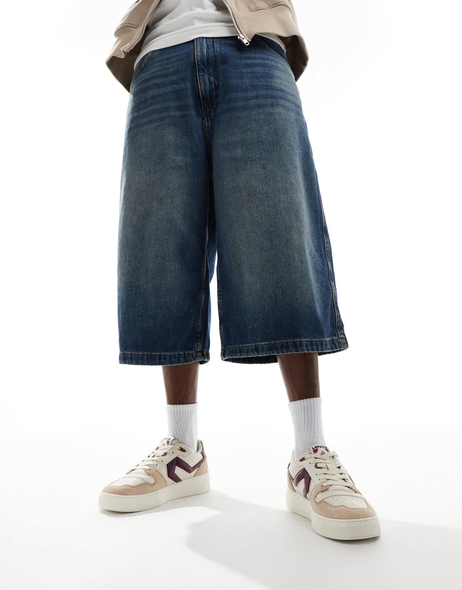 Levi's Glide L chunky trainers with patch logo in beige and red - ASOS Sample Sale