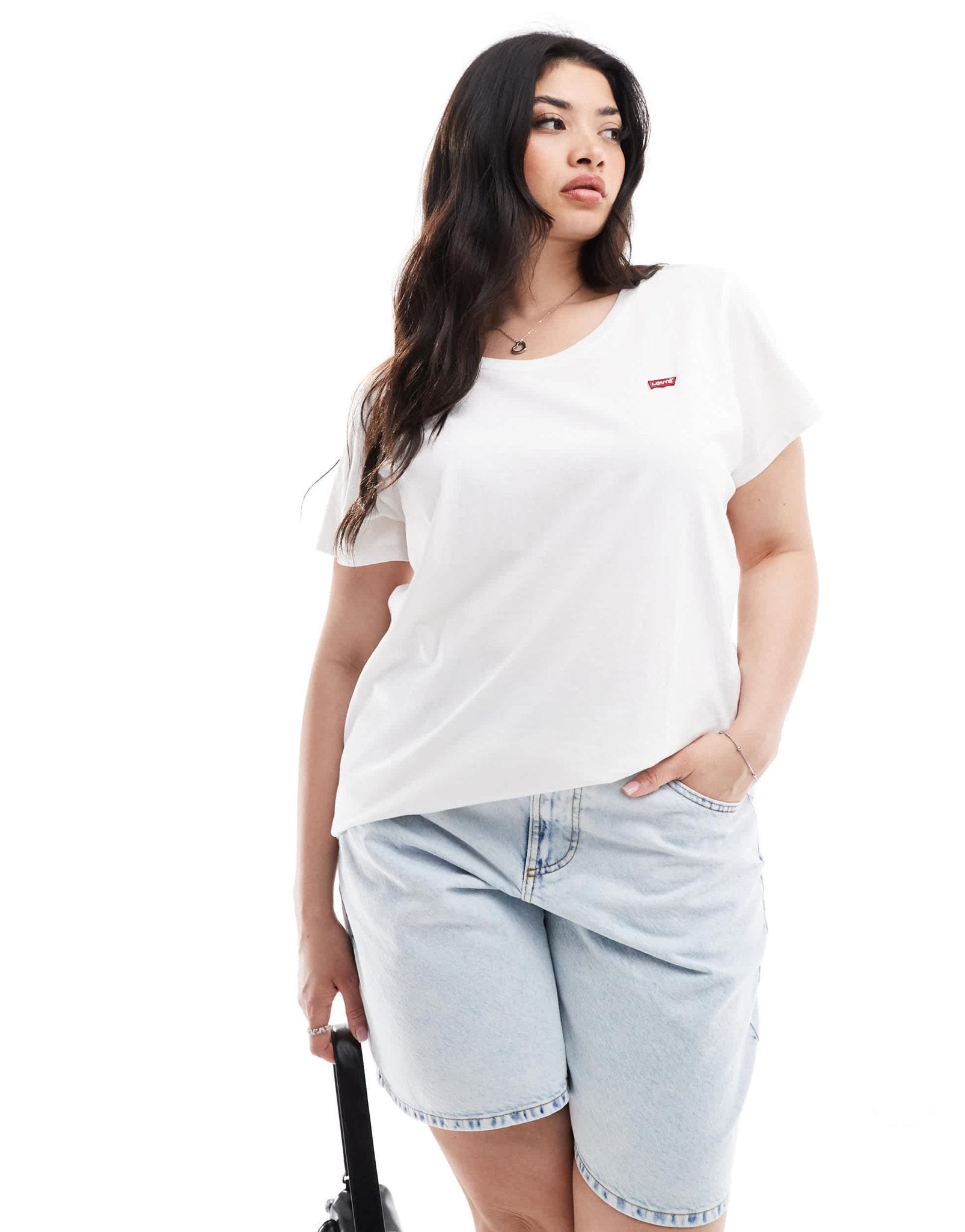Levi's Plus perfect small batwing logo t-shirt in white - ASOS Sample Sale