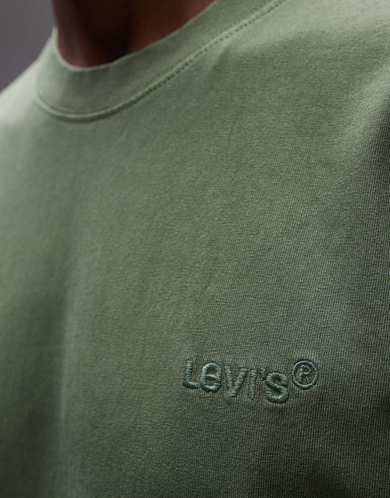 Levi's Red Tab vintage relaxed fit logo garment dye t-shirt in mid green - ASOS Sample Sale