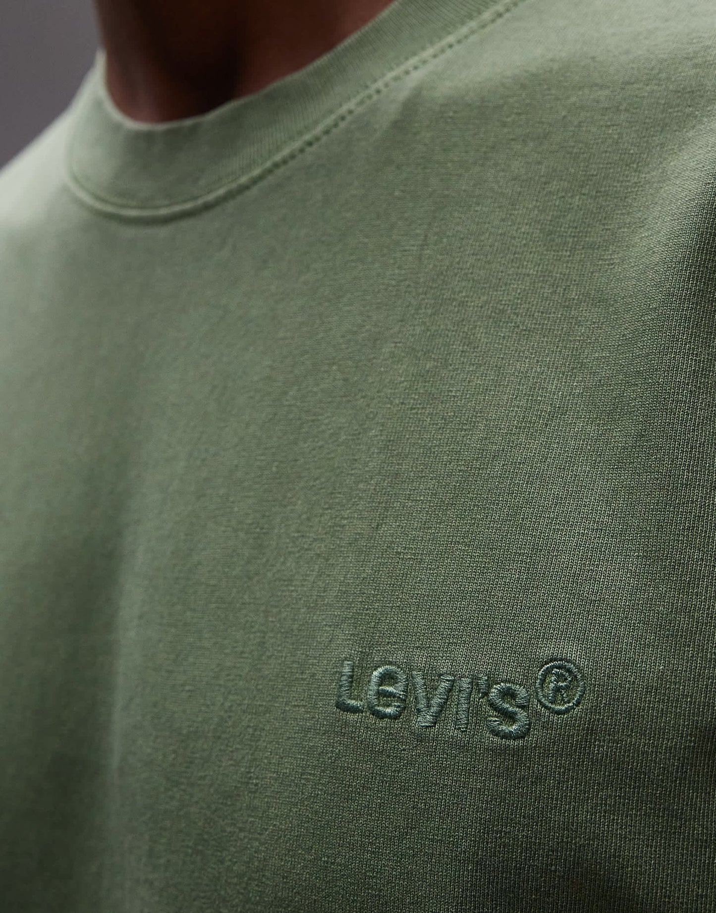 Levi's Red Tab vintage relaxed fit logo garment dye t-shirt in mid green - ASOS Sample Sale
