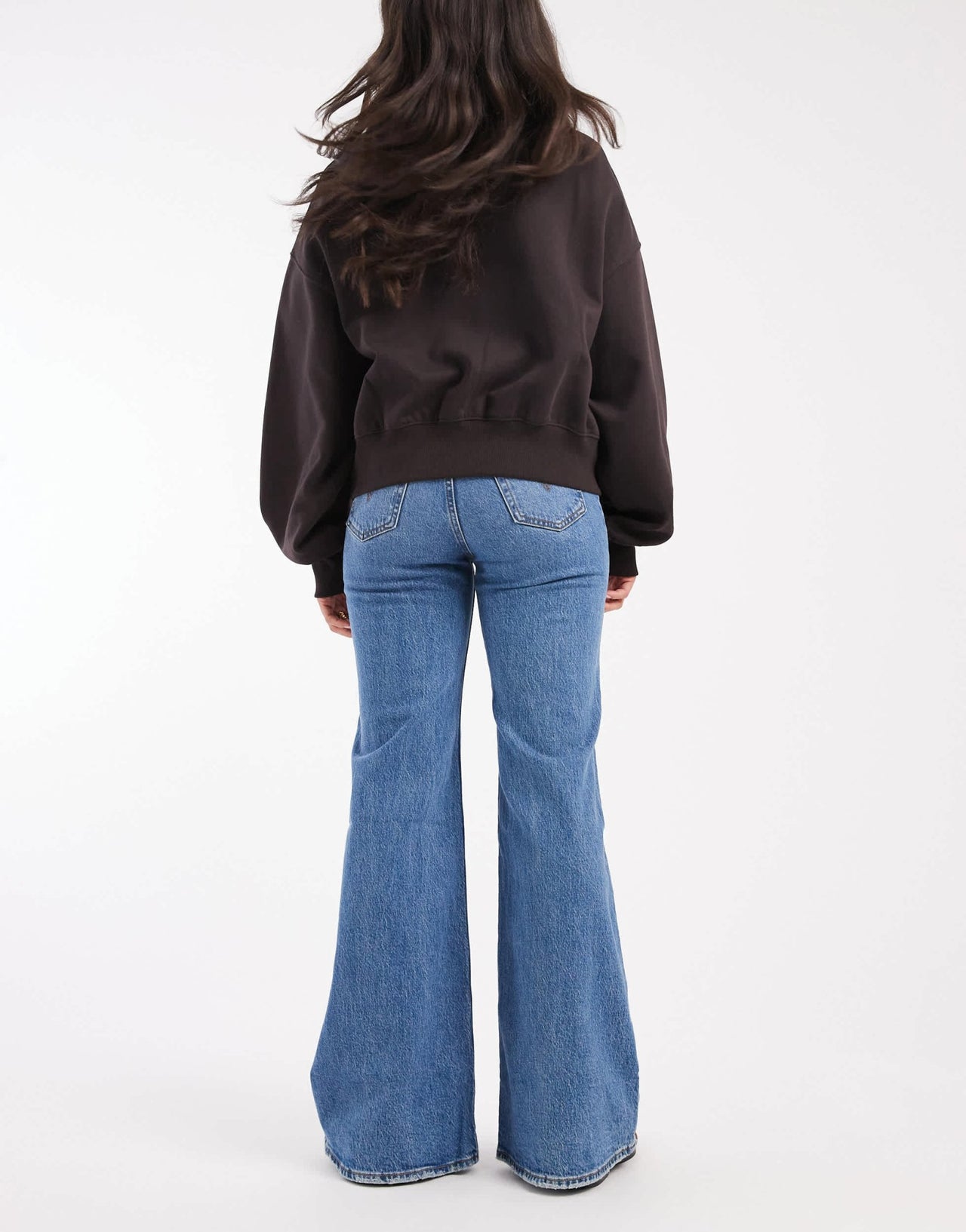 Levi's ribcage bells high rise flare jeans in light blue - ASOS Sample Sale