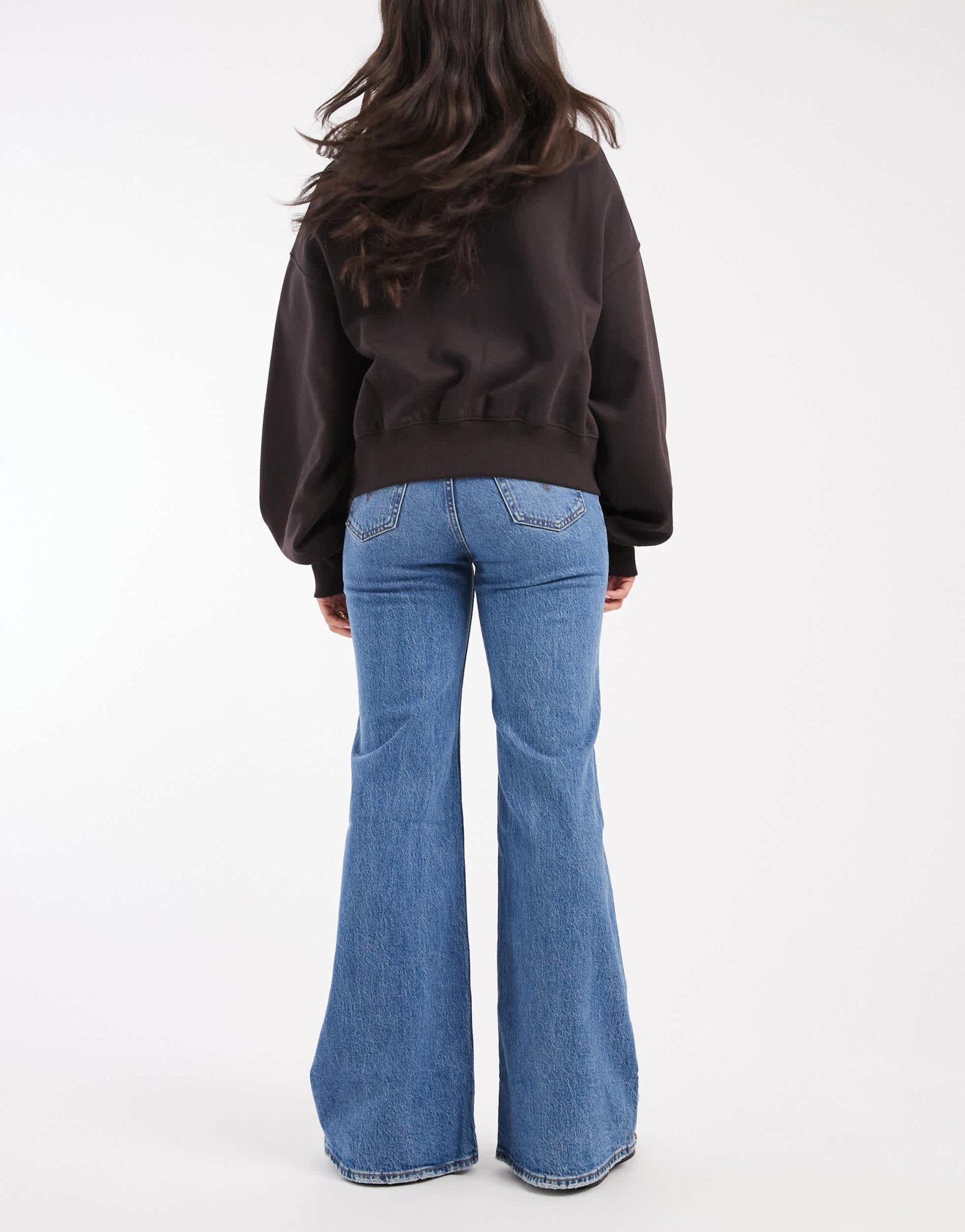Levi's ribcage bells high rise flare jeans in light blue - ASOS Sample Sale