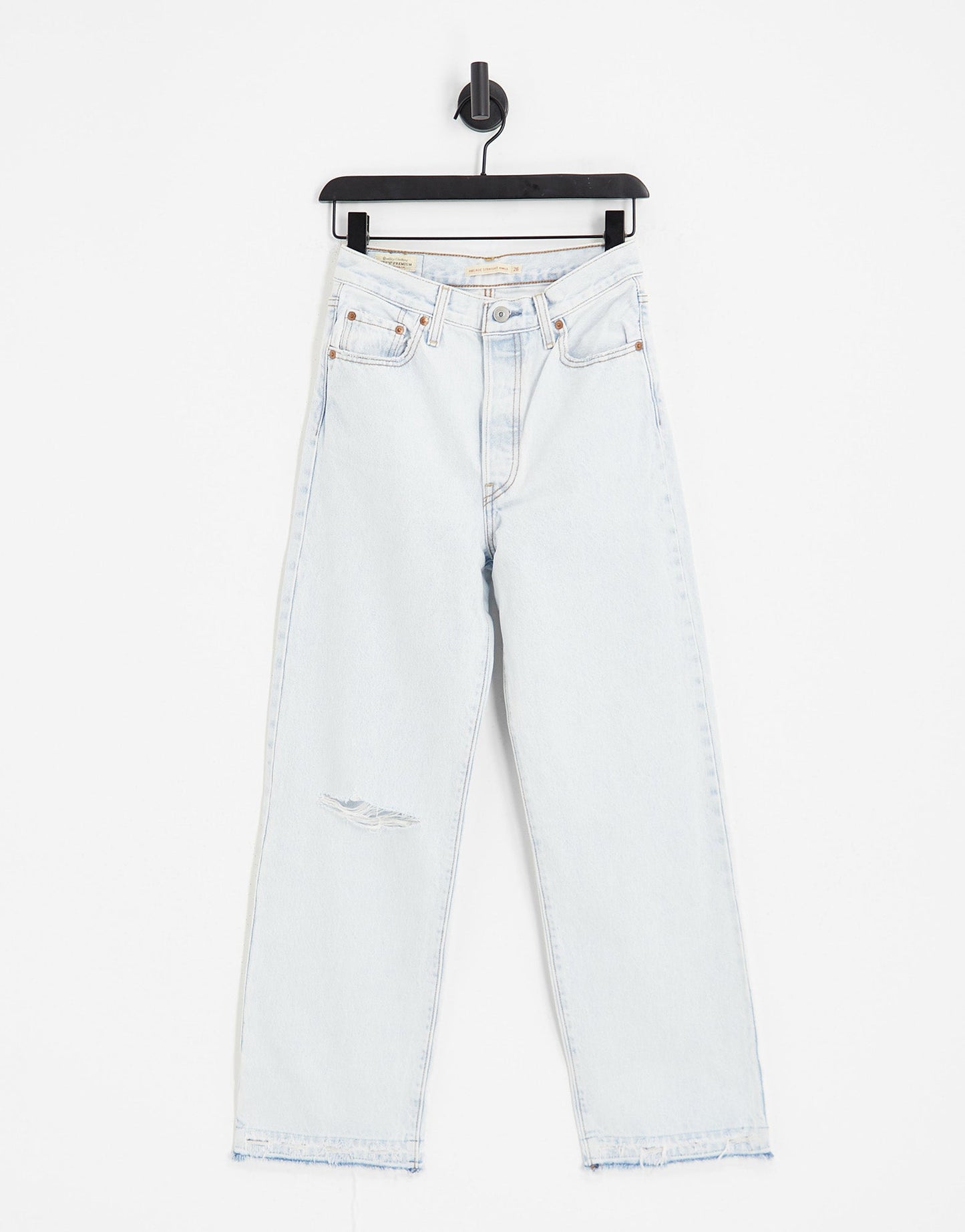 Levi's ribcage straight ankle jeans in light blue - ASOS Sample Sale