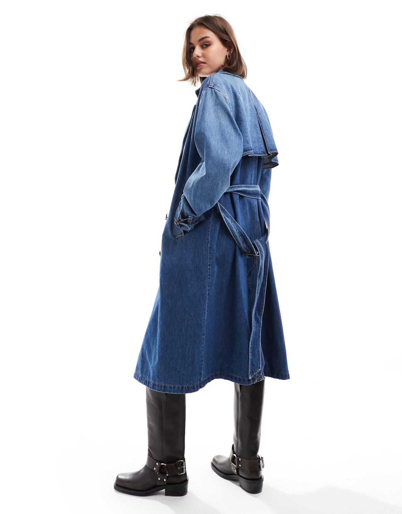 Levi's Spade relaxed fit belted denim trench coat in dark blue - ASOS Sample Sale