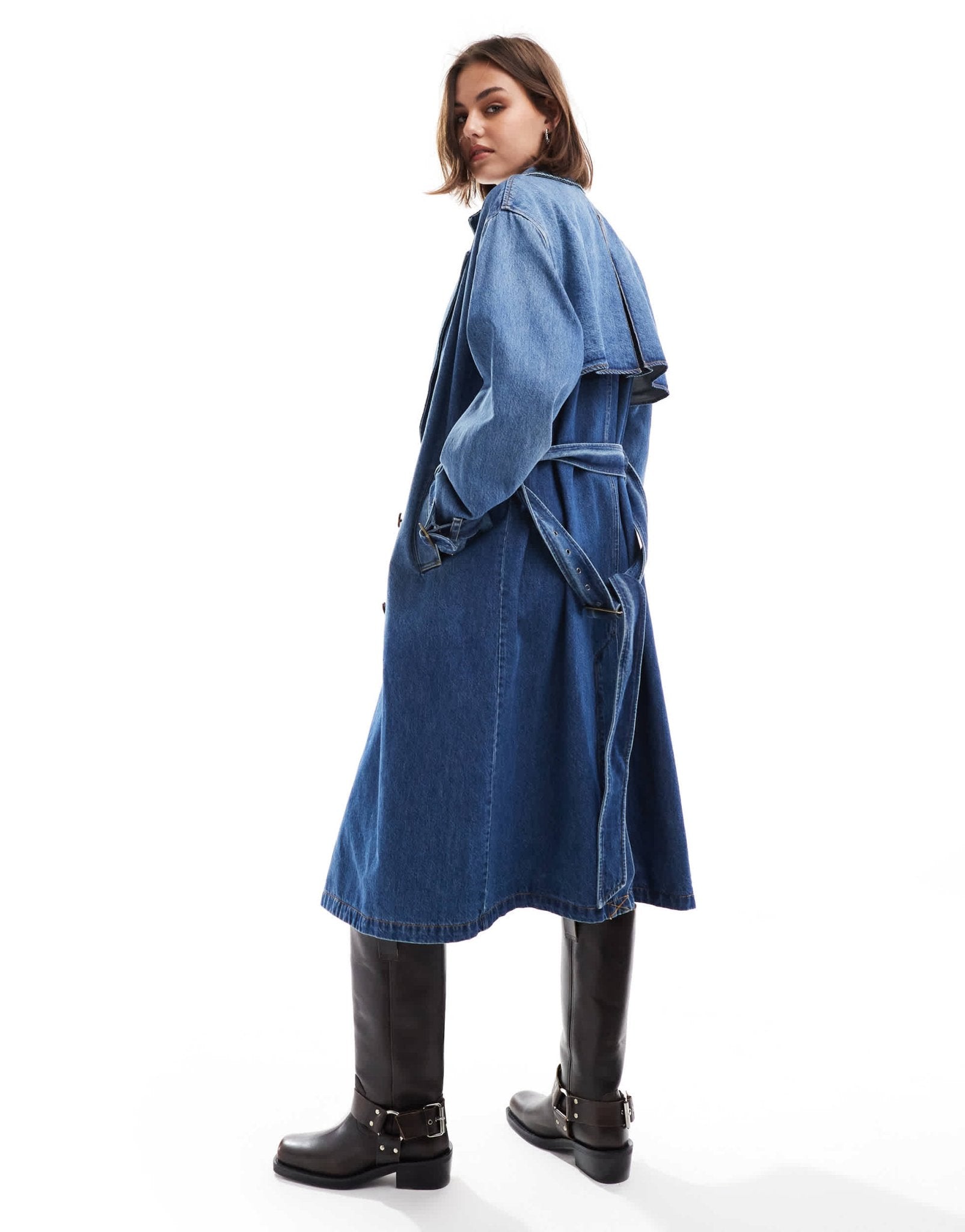 Levi's Spade relaxed fit belted denim trench coat in dark blue - ASOS Sample Sale