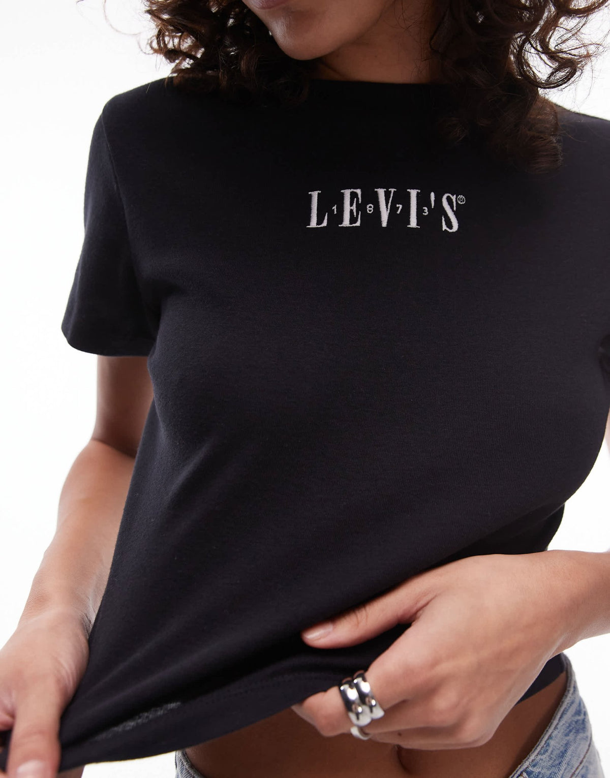 Levi's sporty central logo t-shirt in black - ASOS Sample Sale