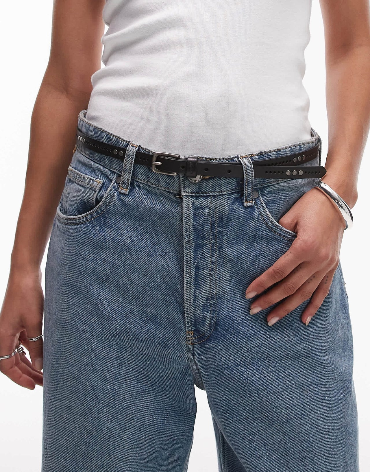 Levi's studded leather belt in black - ASOS Sample Sale