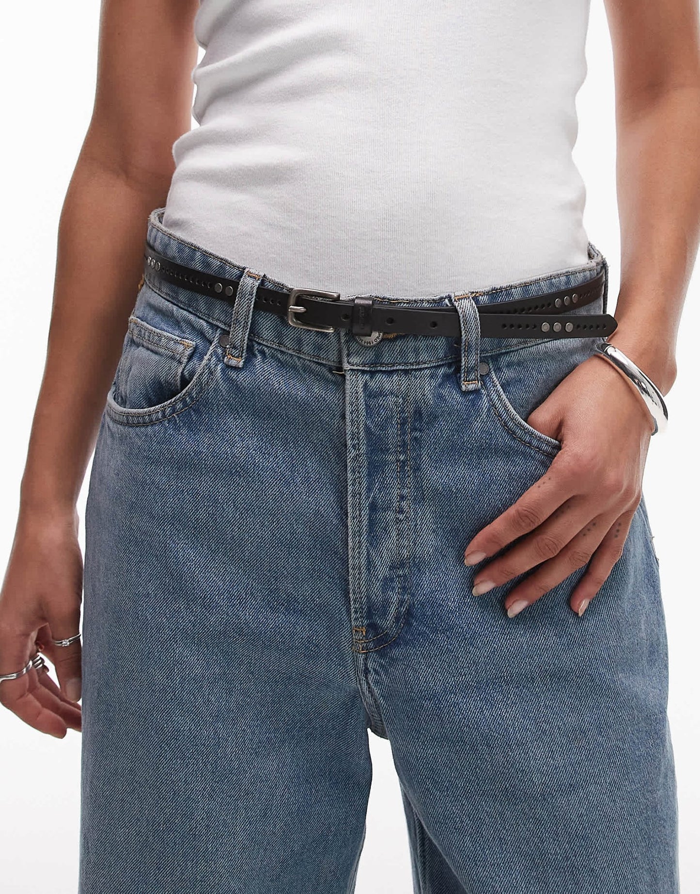 Levi's studded leather belt in black - ASOS Sample Sale