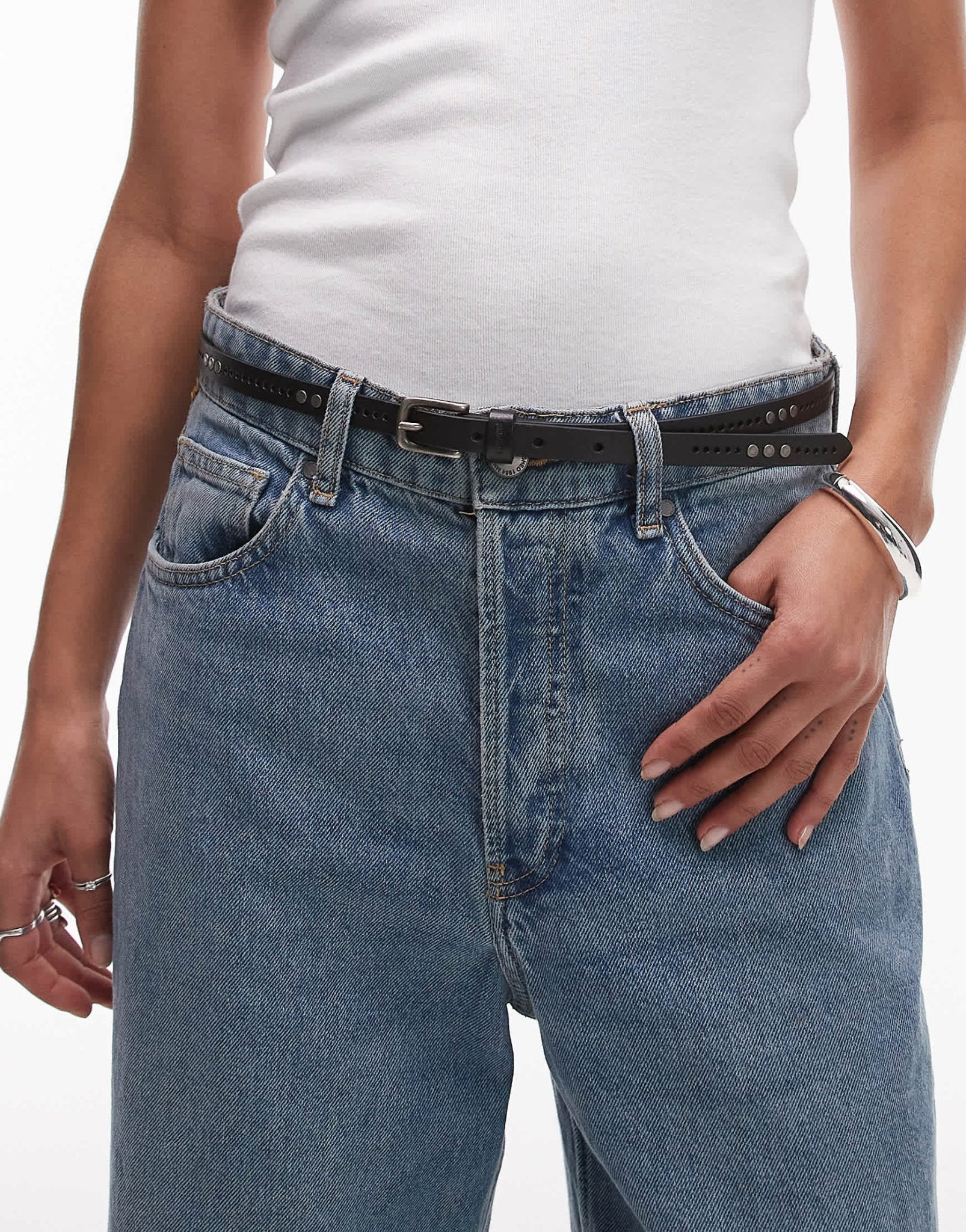 Levi's studded leather belt in black - ASOS Sample Sale