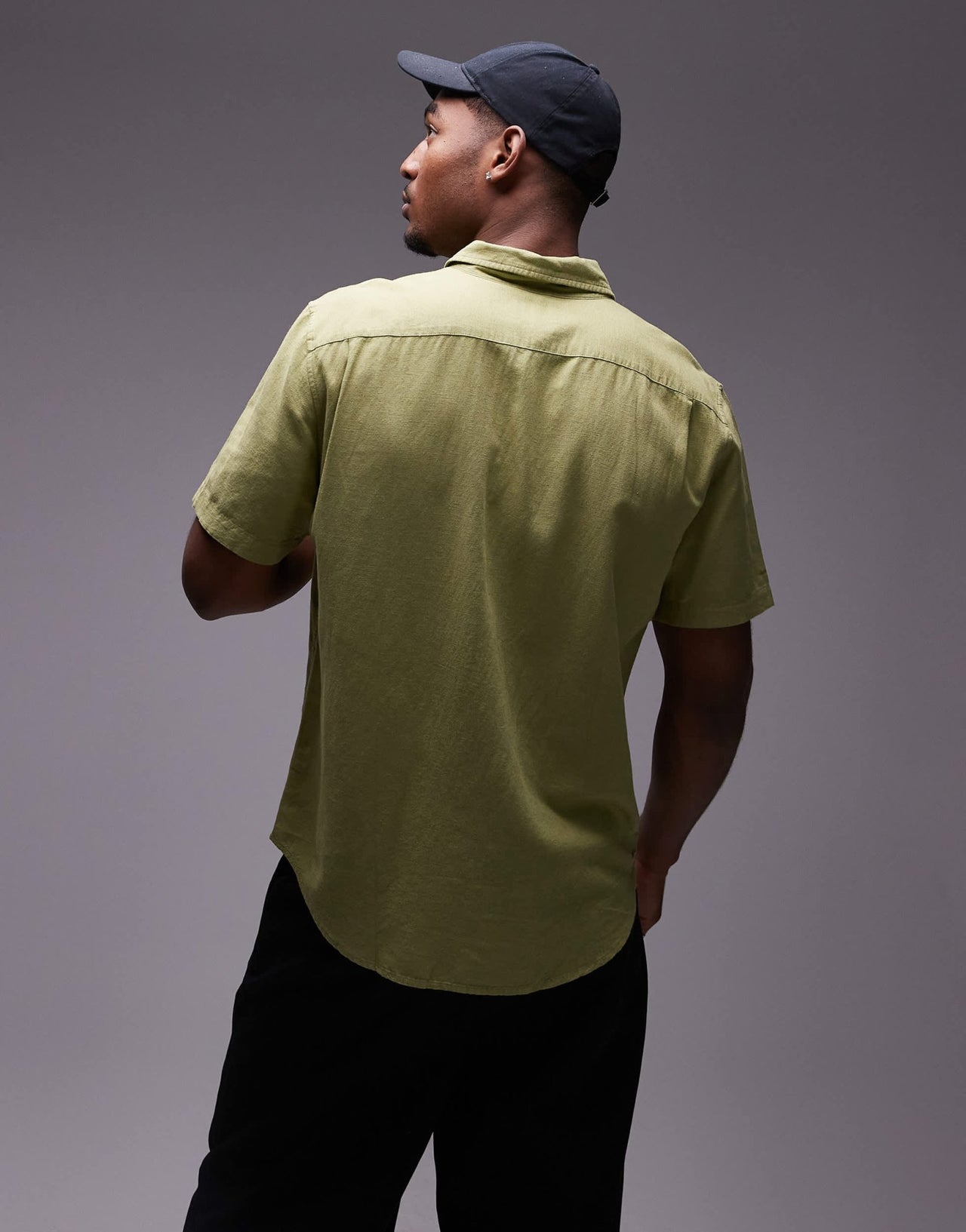 Levi's Sunset short sleeve linen cotton mix shirt regular fit in green - ASOS Sample Sale