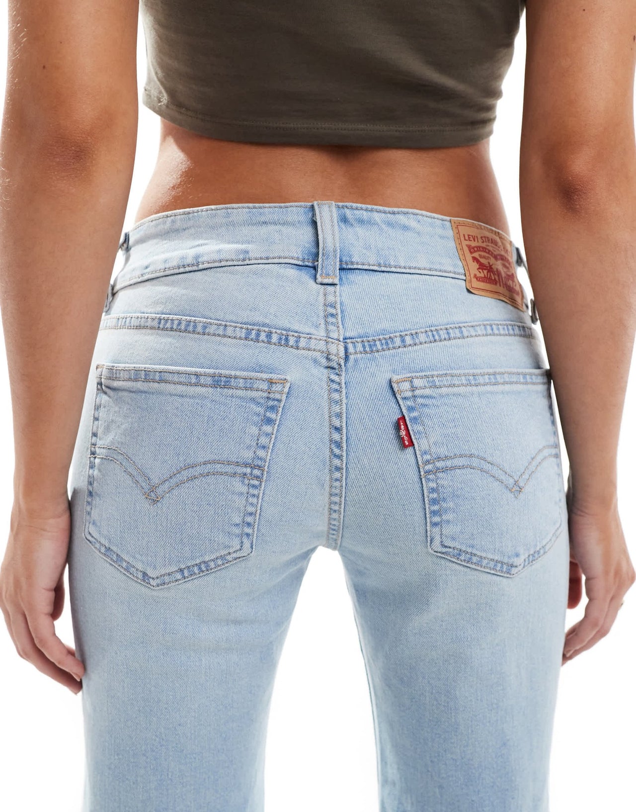 Levi's superlow flare jeans in bleach blue - ASOS Sample Sale