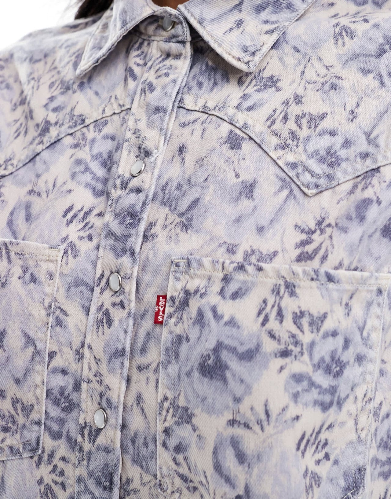 Levi's teodora denim western shirt in blue floral - ASOS Sample Sale