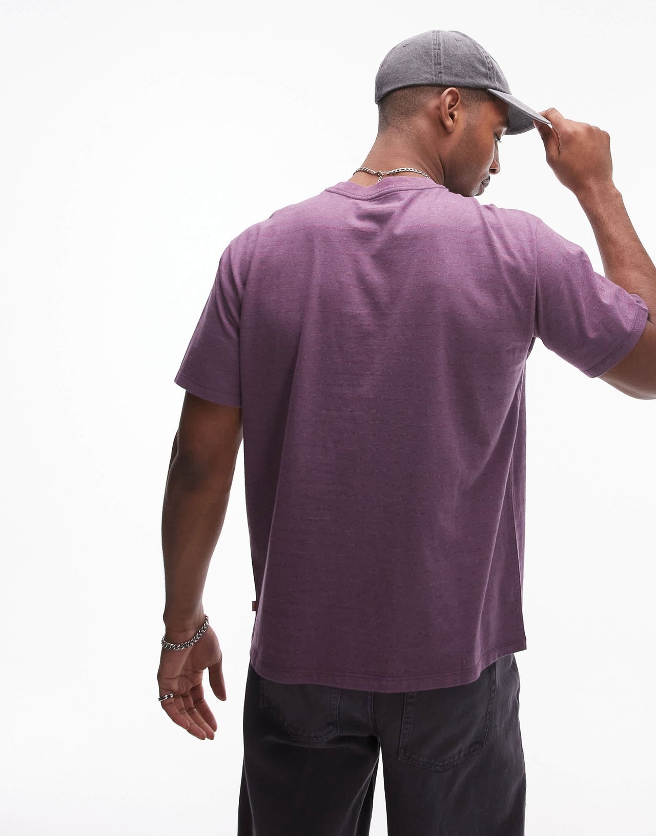 Levi's Vintage relaxed fit serif logo stripe t-shirt in purple/grey - ASOS Sample Sale