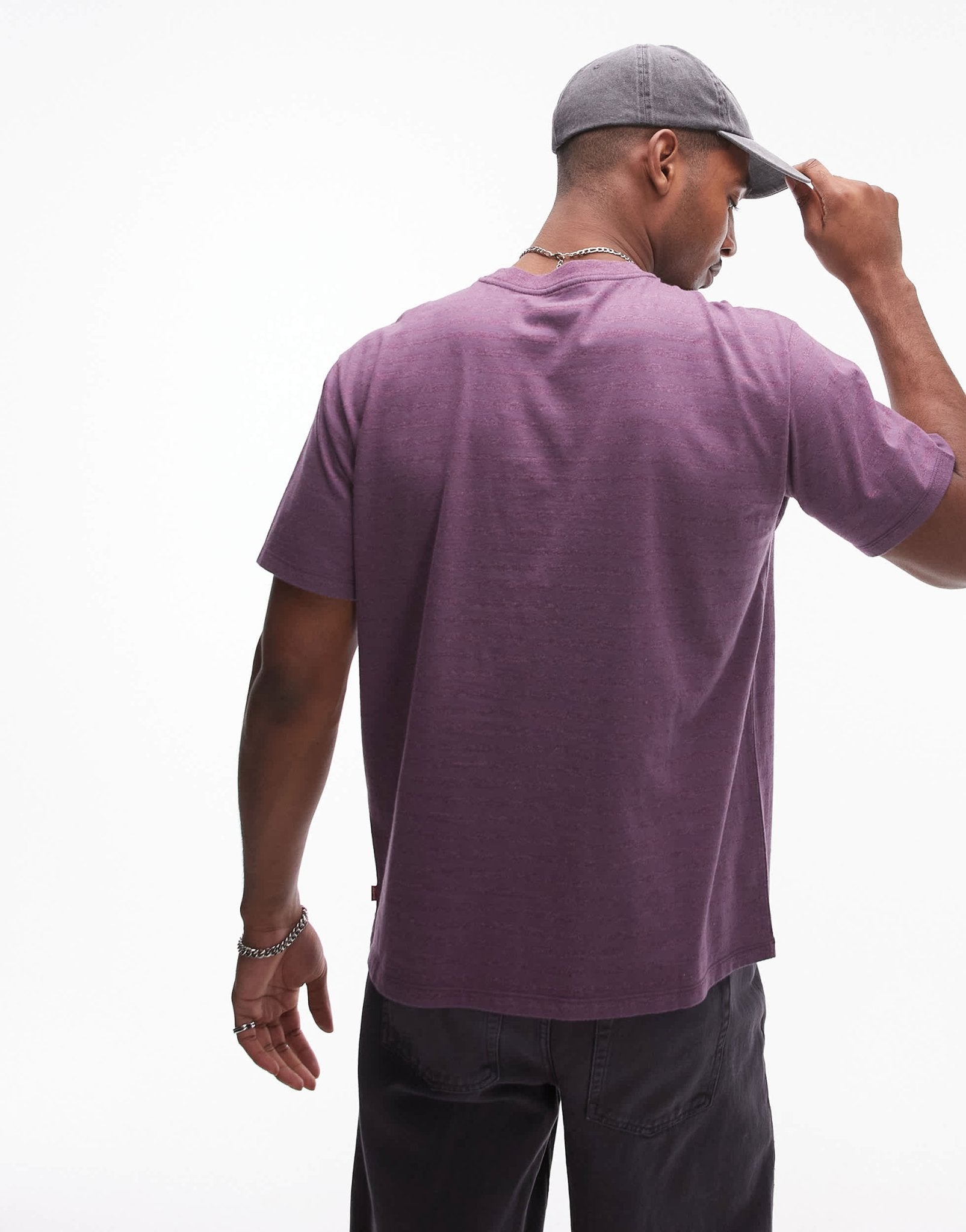 Levi's Vintage relaxed fit serif logo stripe t-shirt in purple/grey - ASOS Sample Sale