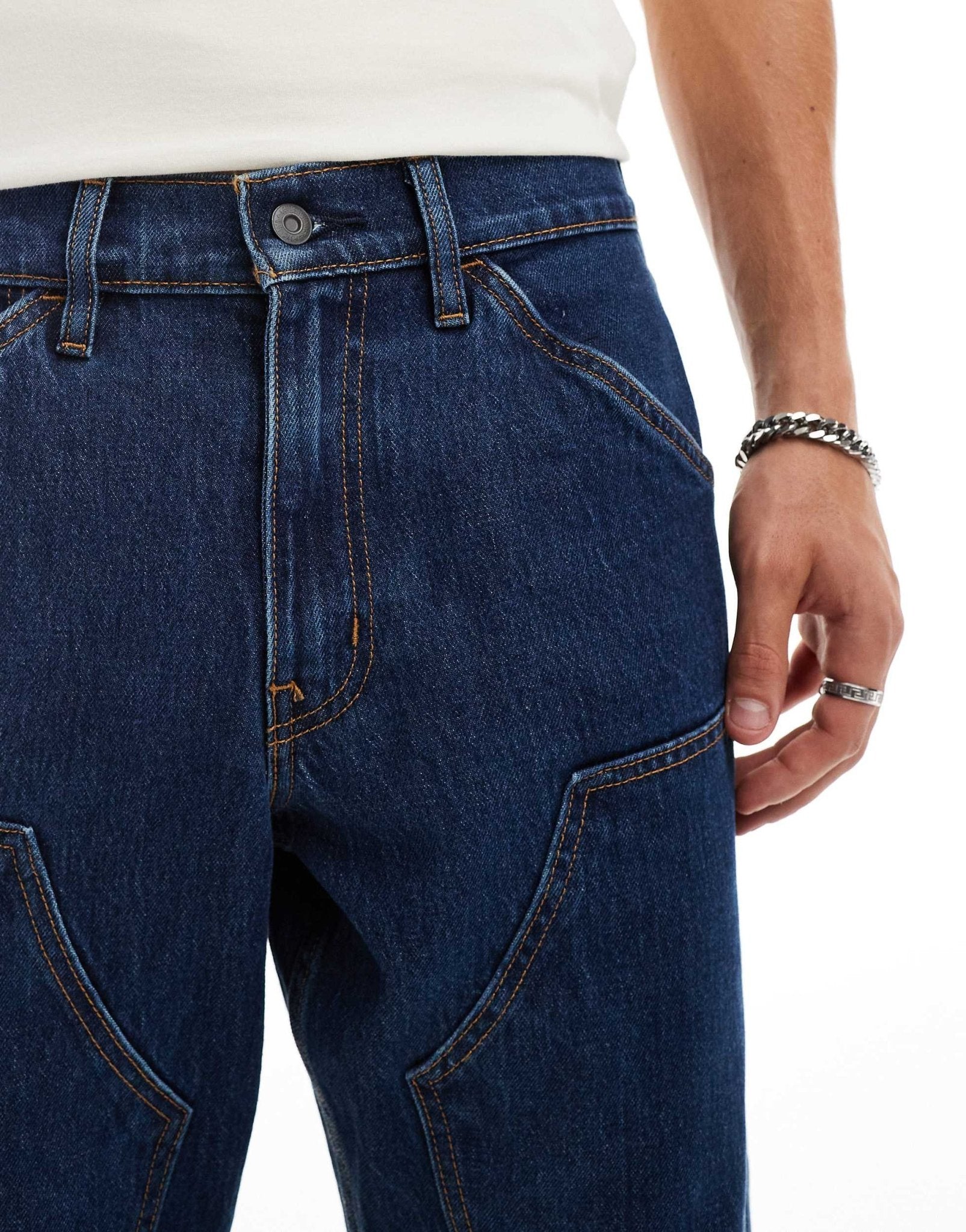Levi's Workwear 565 loose fit double knee jeans in dark blue - ASOS Sample Sale