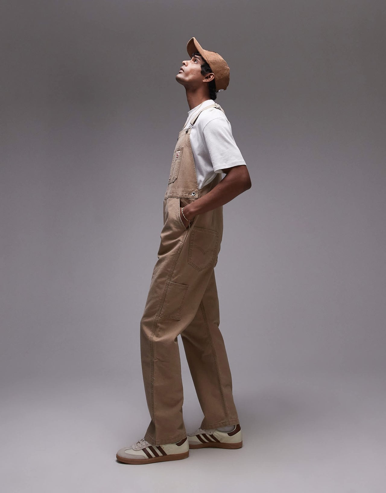 Levi's Workwear capsule canvas dungaree trousers in beige - ASOS Sample Sale