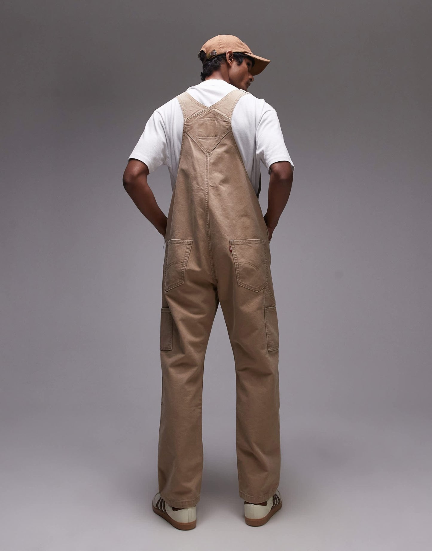 Levi's Workwear capsule canvas dungaree trousers in beige - ASOS Sample Sale