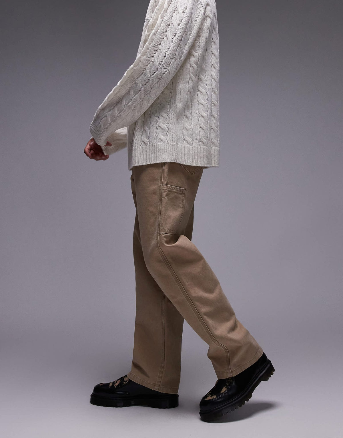 Levi's Workwear unisex capsule 568 loose straight canvas carpenter trousers in beige - ASOS Sample Sale