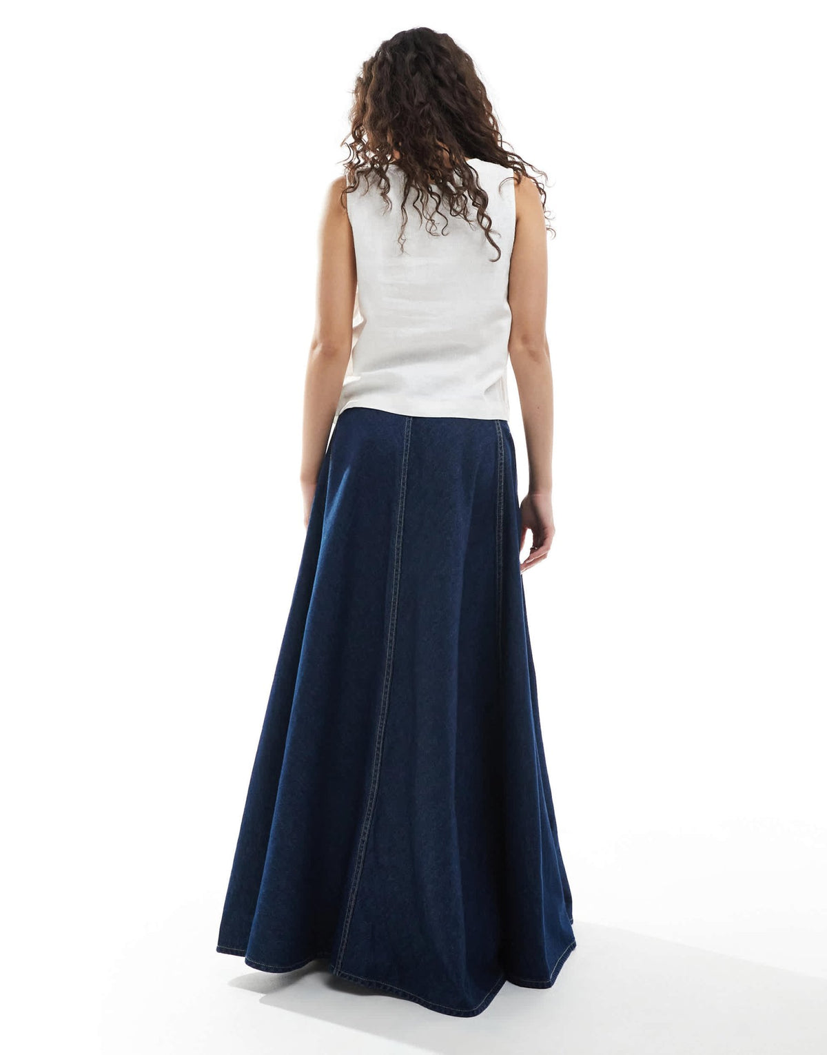 Levi's XL denim midi skirt in dark wash blue - ASOS Sample Sale