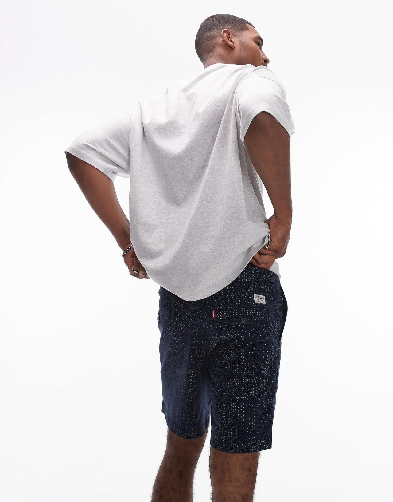 Levi's XX Authentic relaxed printed stitch twill chino shorts in navy - ASOS Sample Sale