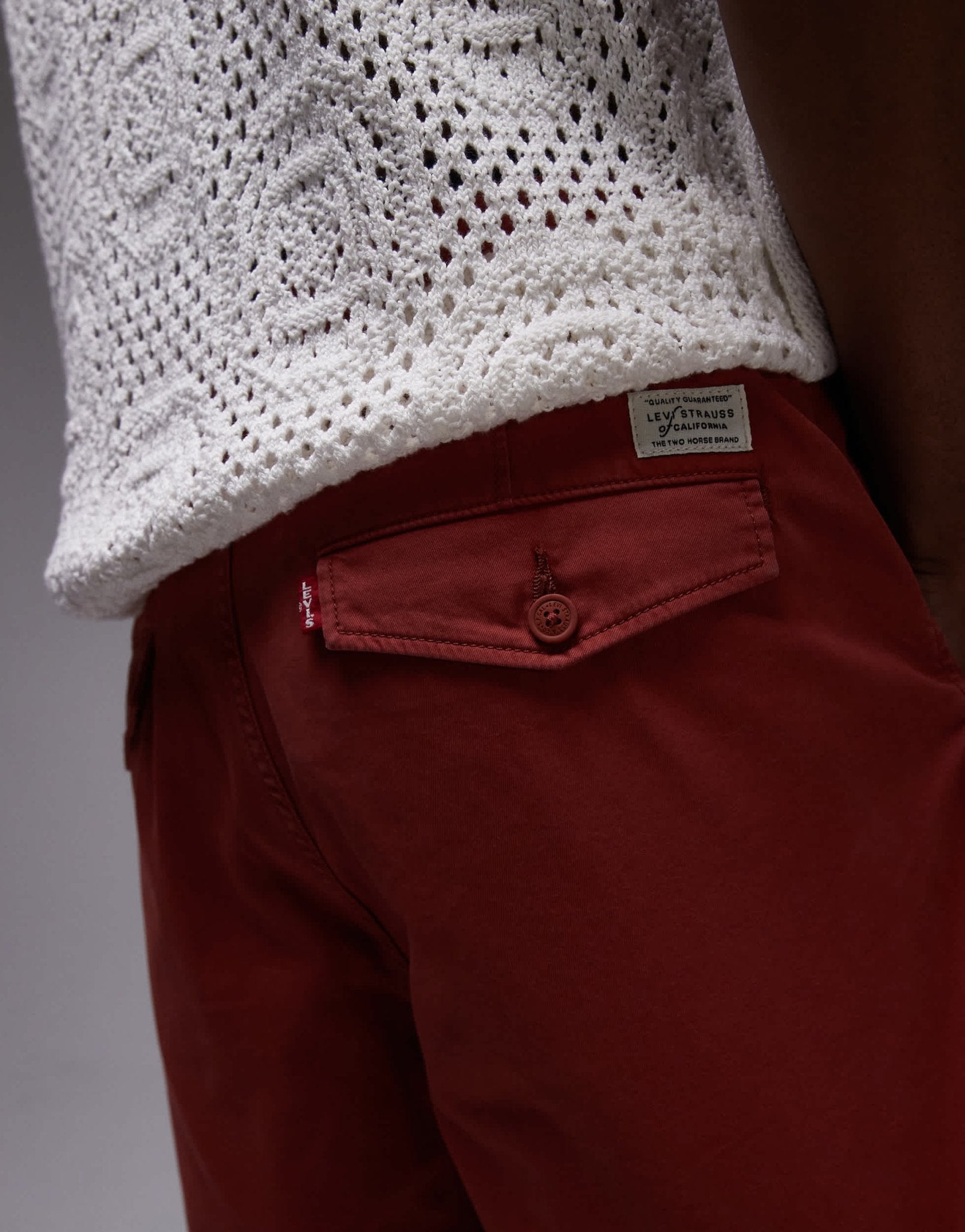 Levi's XX Authentic relaxed twill chino shorts in red - ASOS Sample Sale