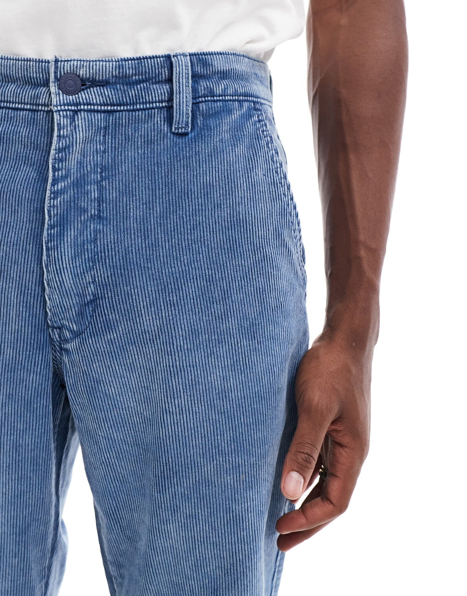 Levi's XX authentic straight cord denim pleated chinos in mid blue CO - ORD - ASOS Sample Sale