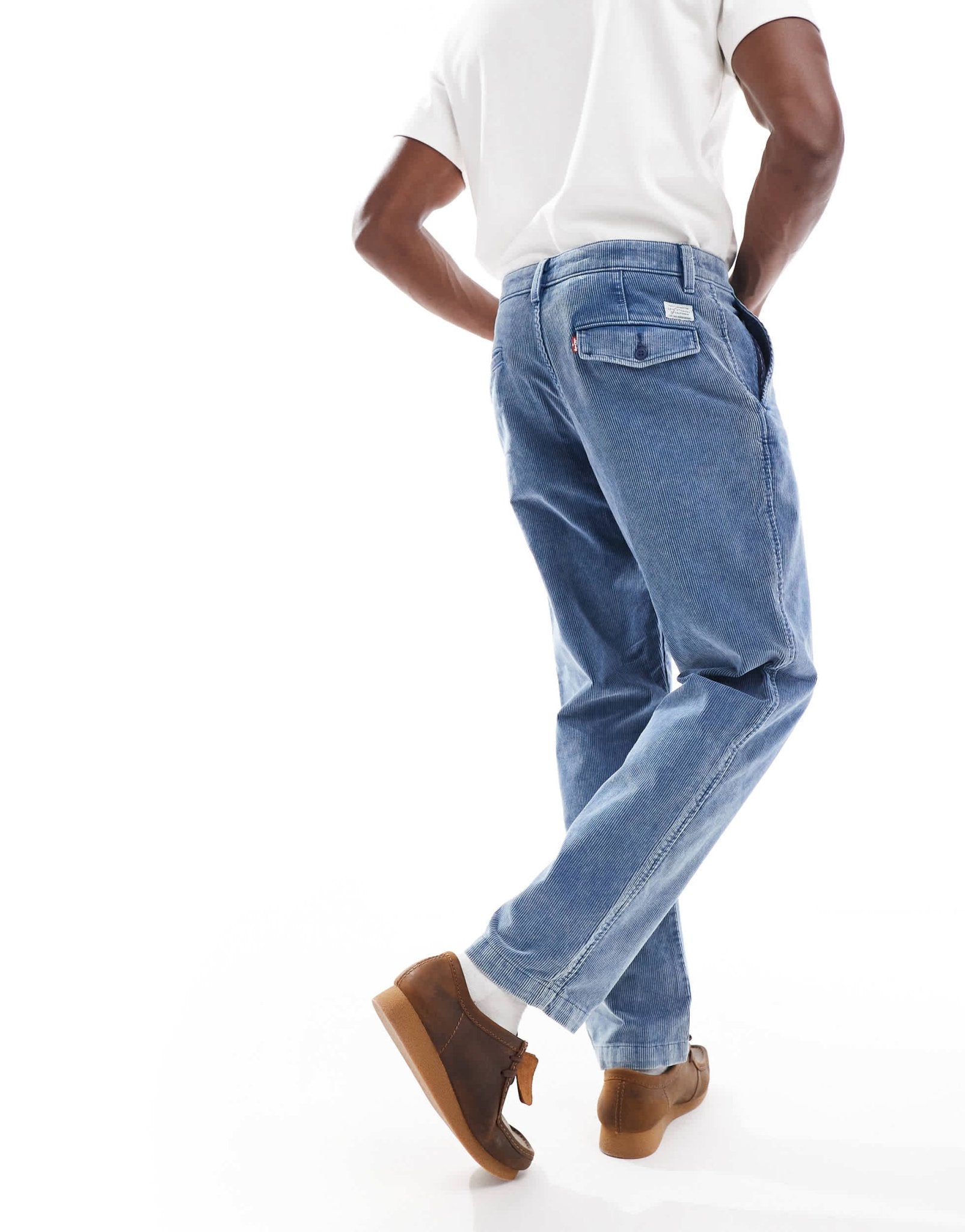 Levi's XX authentic straight cord denim pleated chinos in mid blue CO - ORD - ASOS Sample Sale