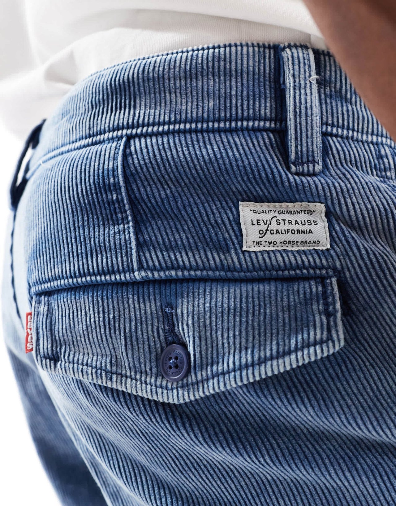 Levi's XX authentic straight cord denim pleated chinos in mid blue CO - ORD - ASOS Sample Sale
