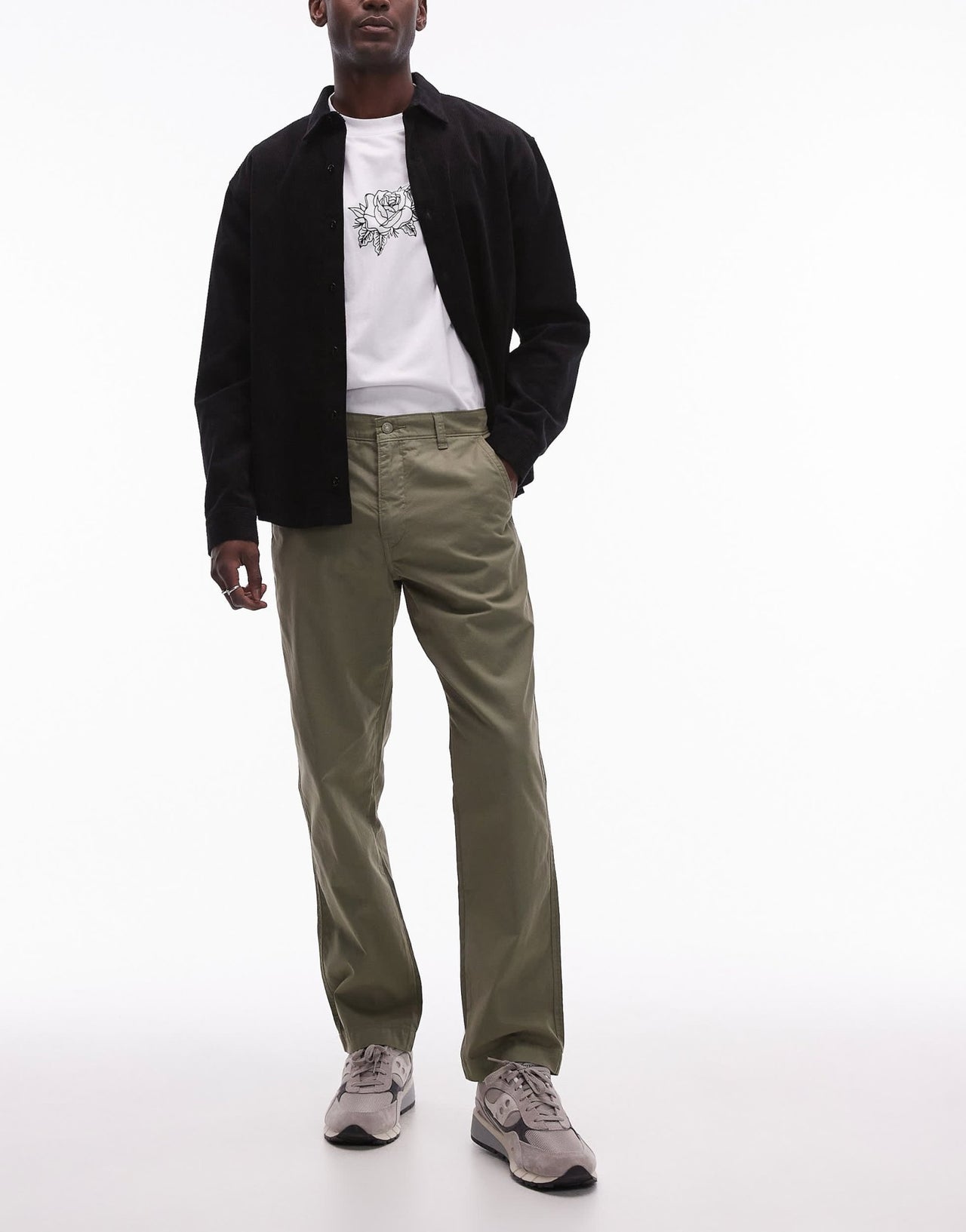 Levi's XX Chino Authentic relaxed garment dye twill trousers in mid green - ASOS Sample Sale