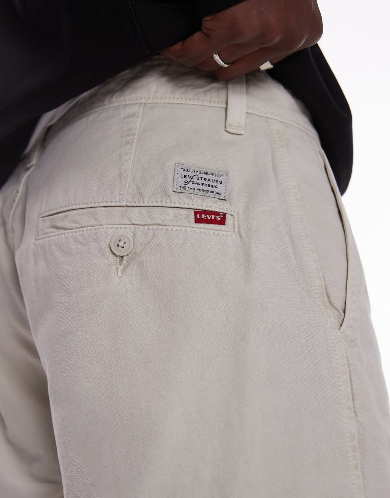 Levi's XX Chino loose straight cotton linen mix trousers in light grey - ASOS Sample Sale