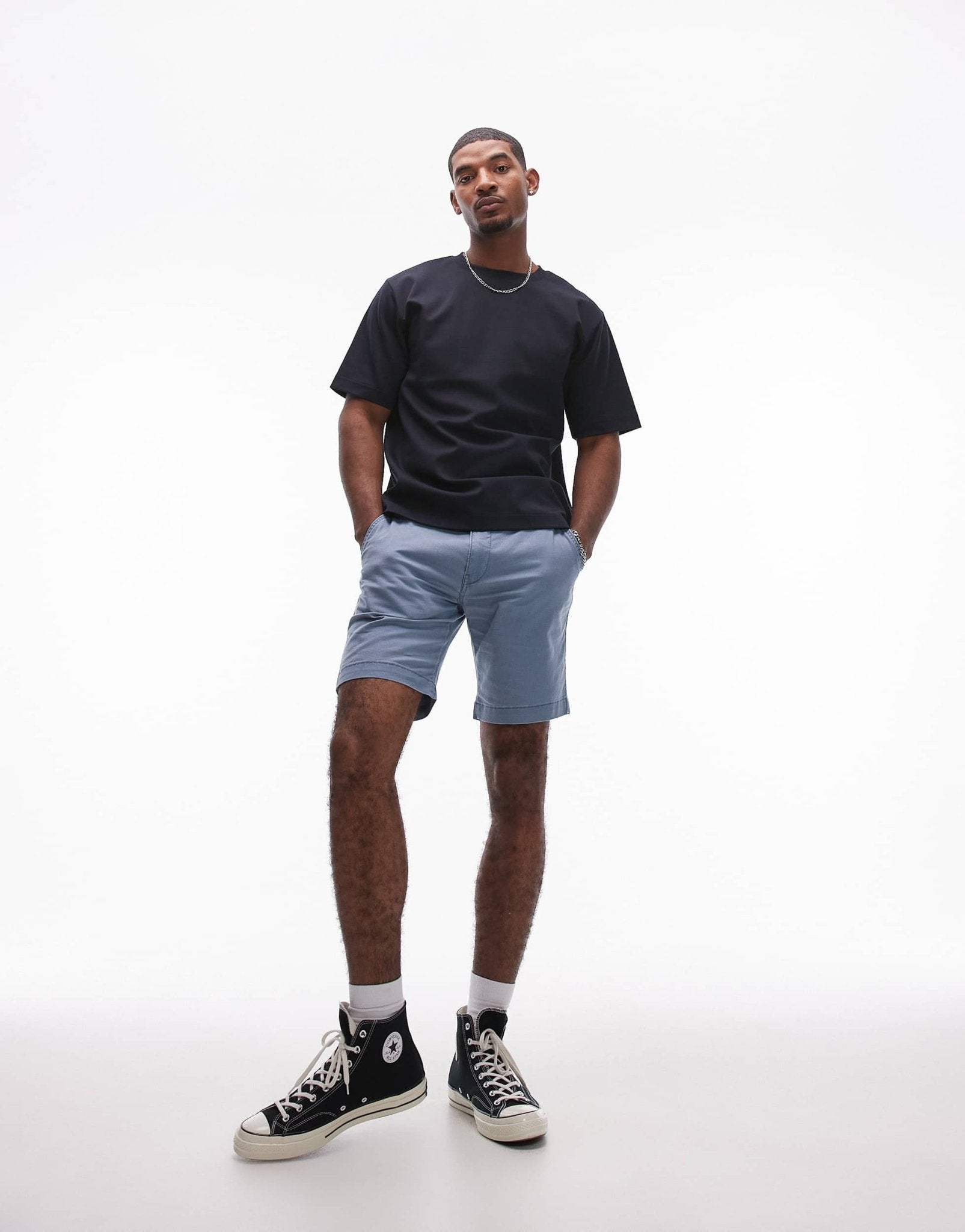 Levi's XX Chino straight cotton linen shorts in mid blue - ASOS Sample Sale