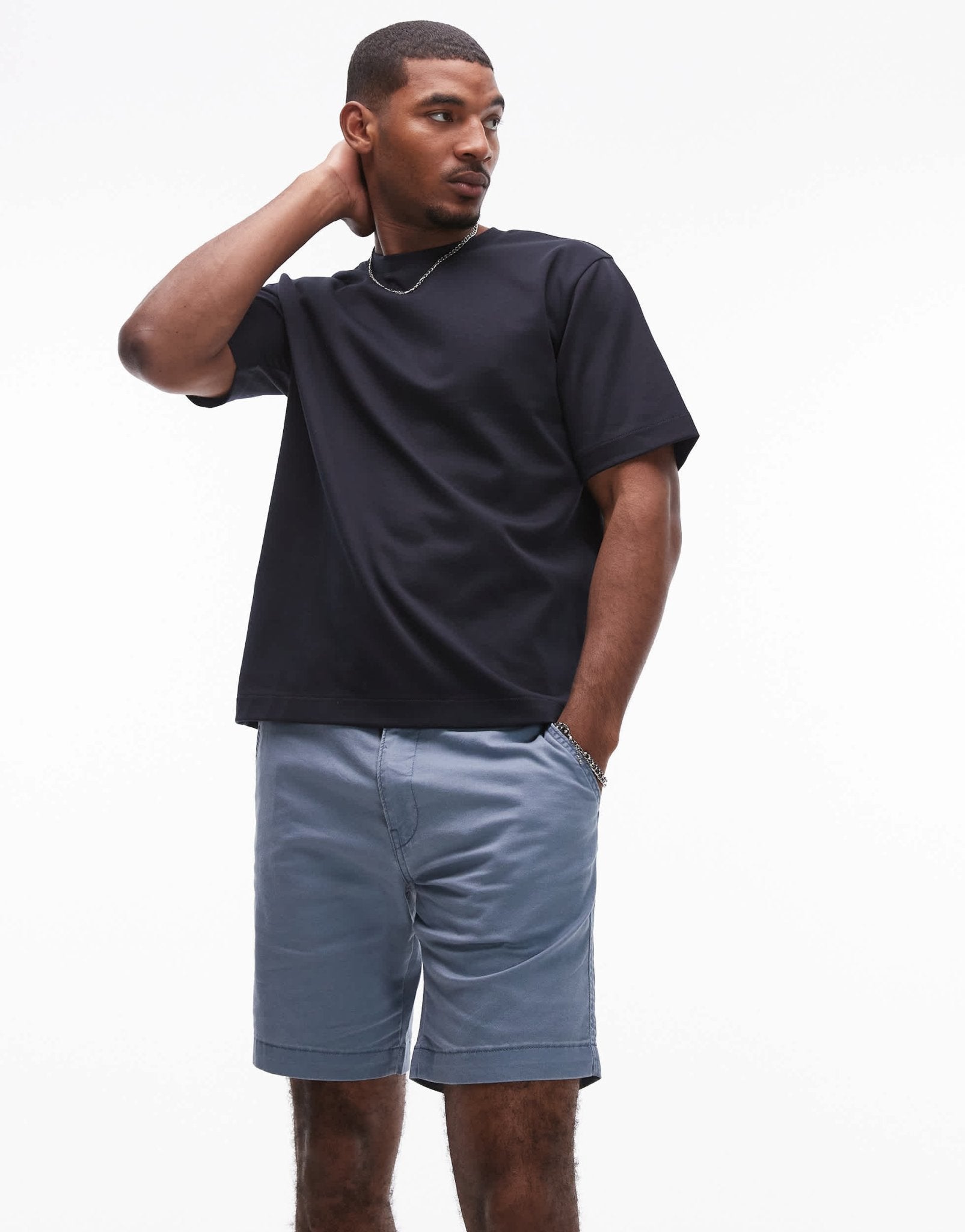 Levi's XX Chino straight cotton linen shorts in mid blue - ASOS Sample Sale