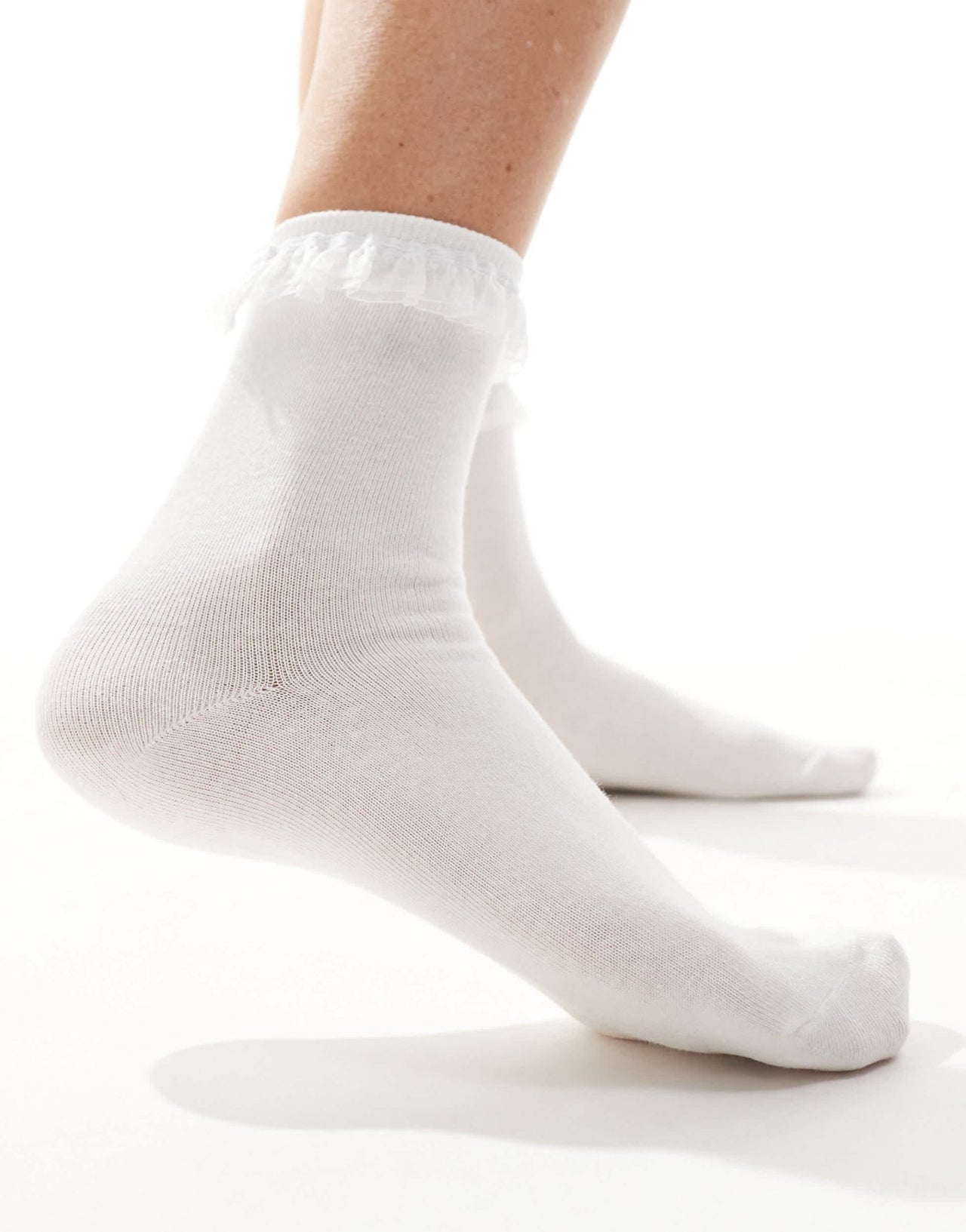 Lindex organza frill edge sock in white - ASOS Sample Sale