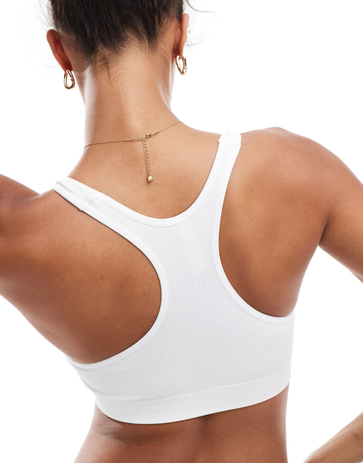 Lindex rib racerback bralette in white - ASOS Sample Sale