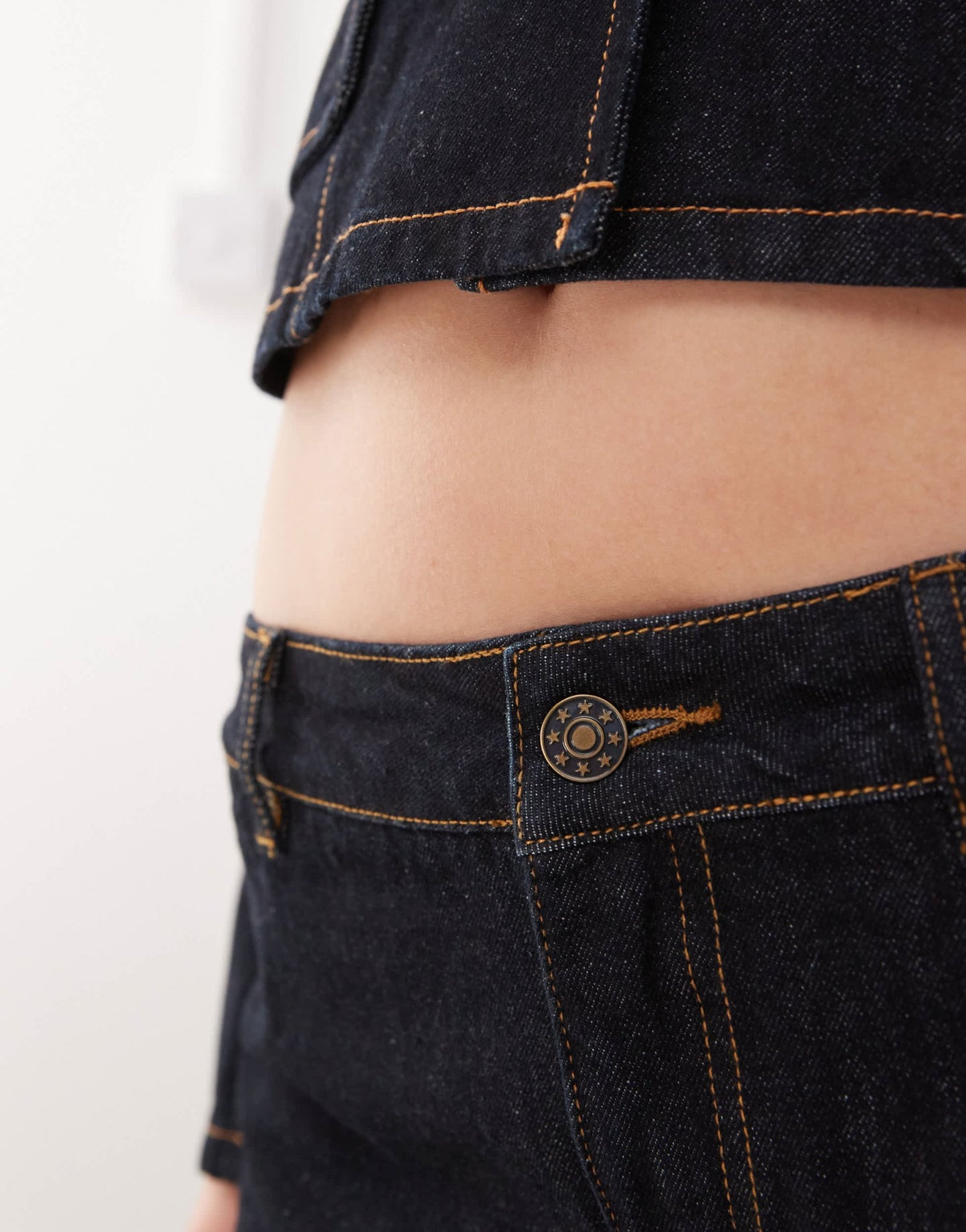 Lioness contrast stitch ultra mini skort co - ord in dark wash denim - ASOS Sample Sale