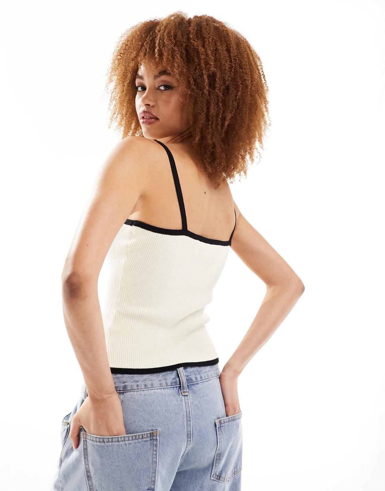 Lioness contrast trim bow detail cami top in white - ASOS Sample Sale