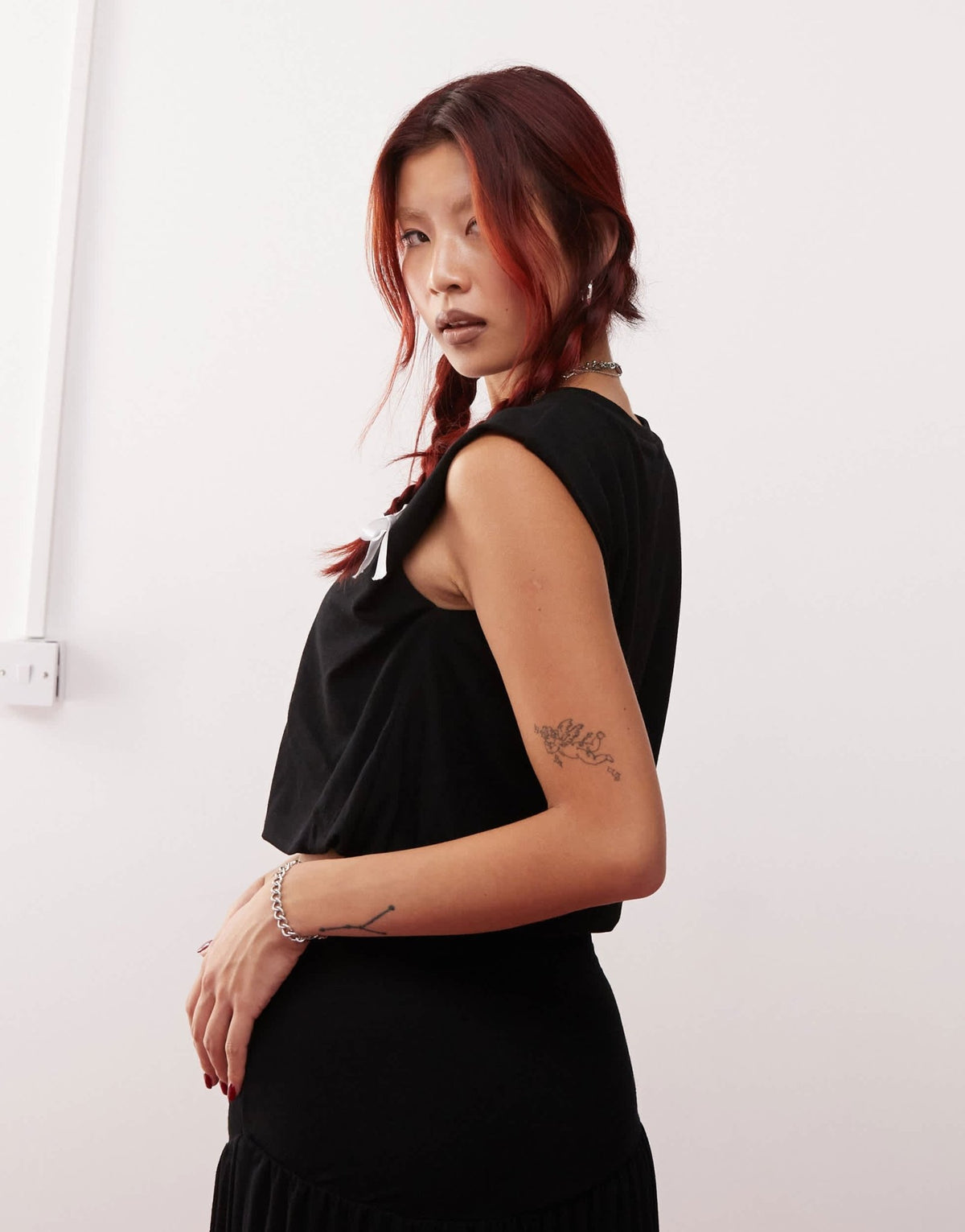 Lioness knitted boxy sleeveless crop top co - ord in black - ASOS Sample Sale