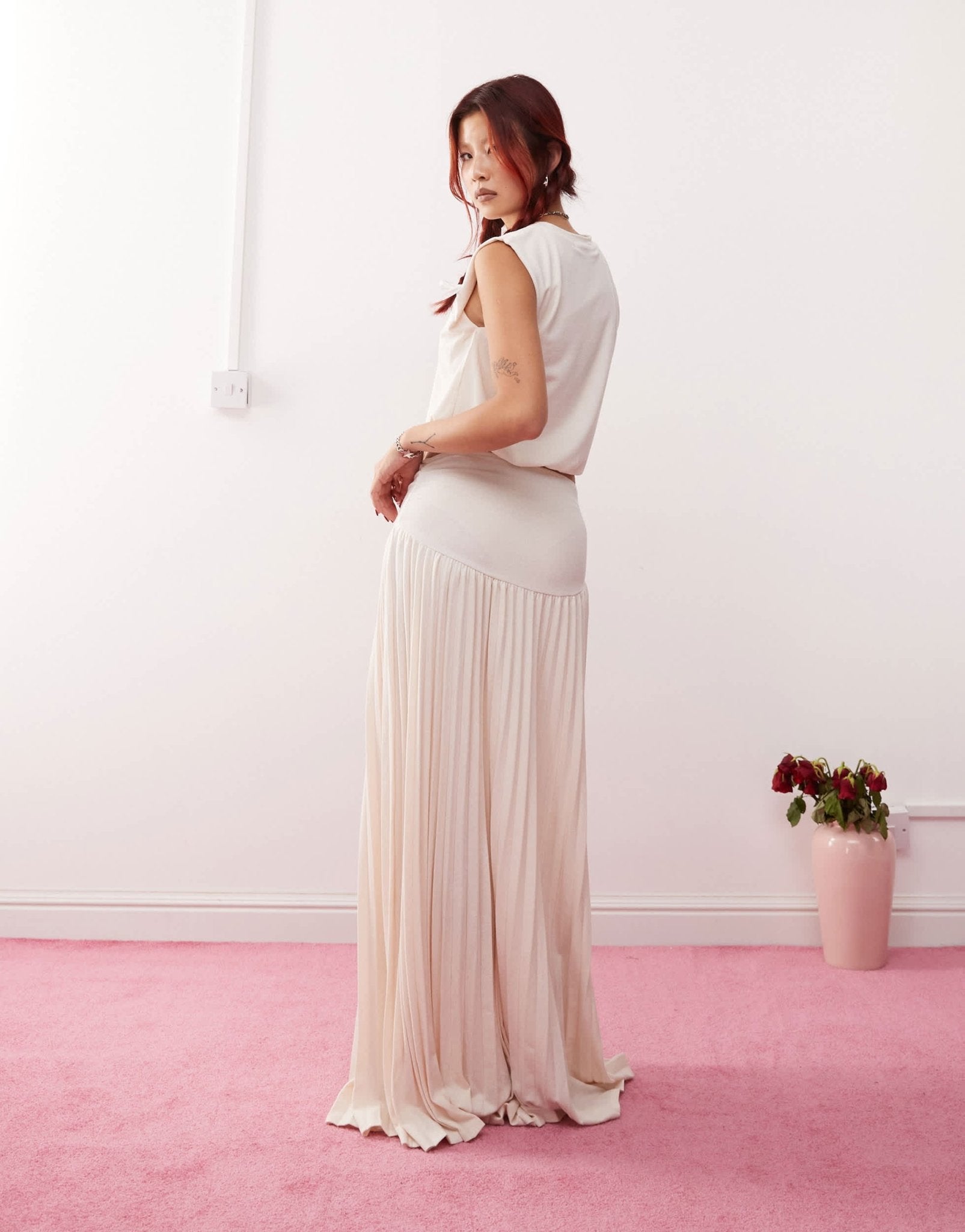 Lioness knitted boxy sleeveless crop top co - ord in ivory - ASOS Sample Sale