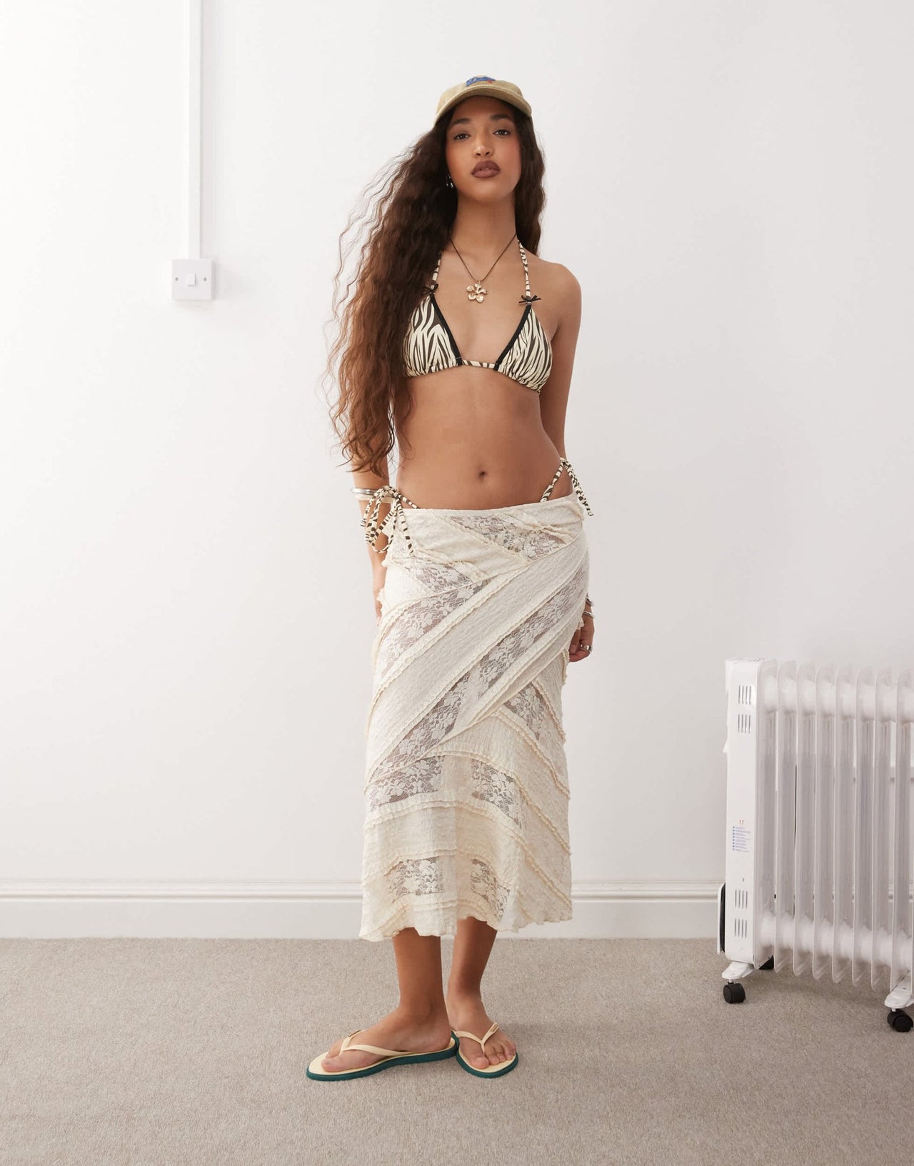 Lioness Rio bow detail tie side bikini bottom co-ord in zebra - ASOS Sample Sale