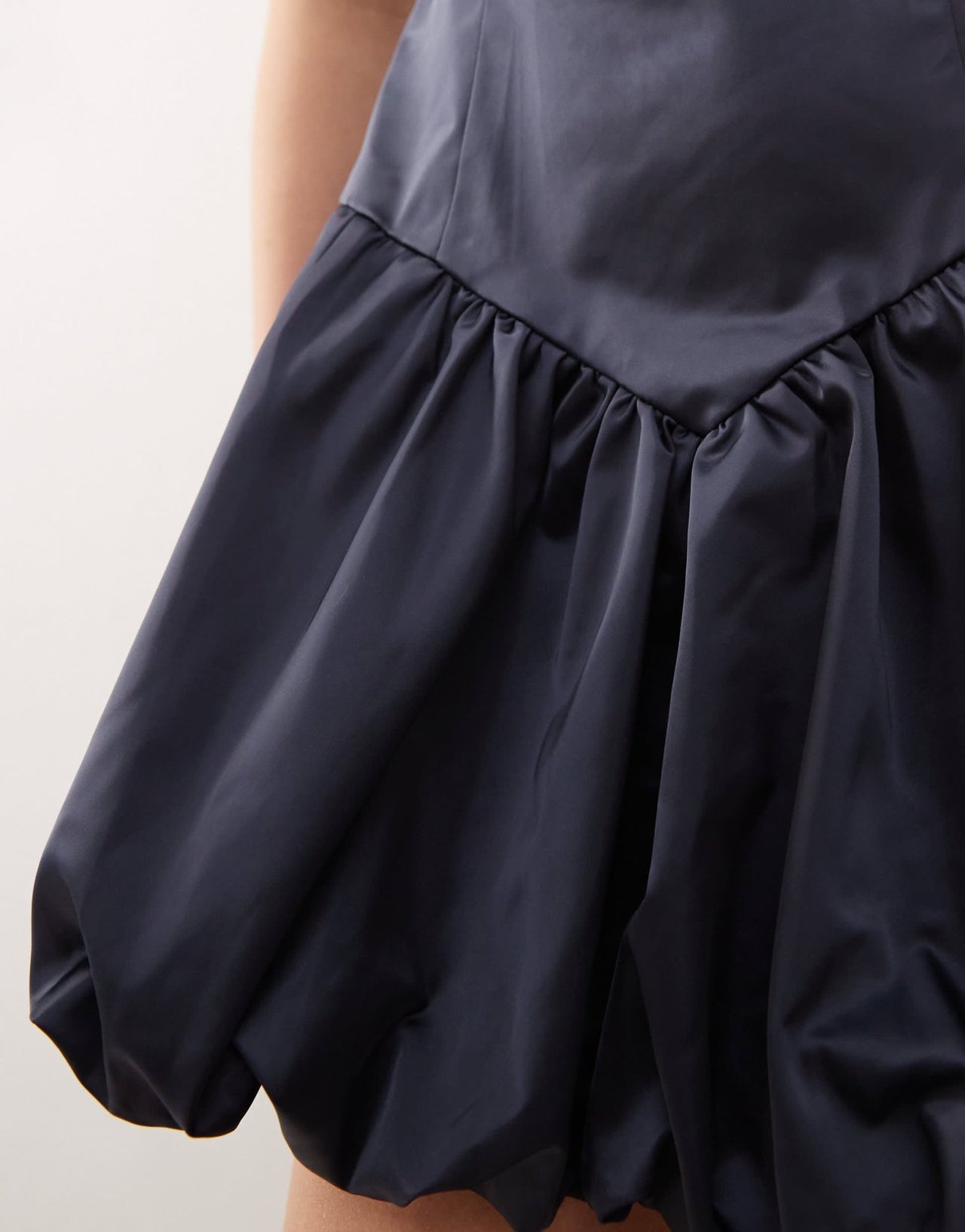 Lioness satin corset detail puffball mini dress in navy - ASOS Sample Sale