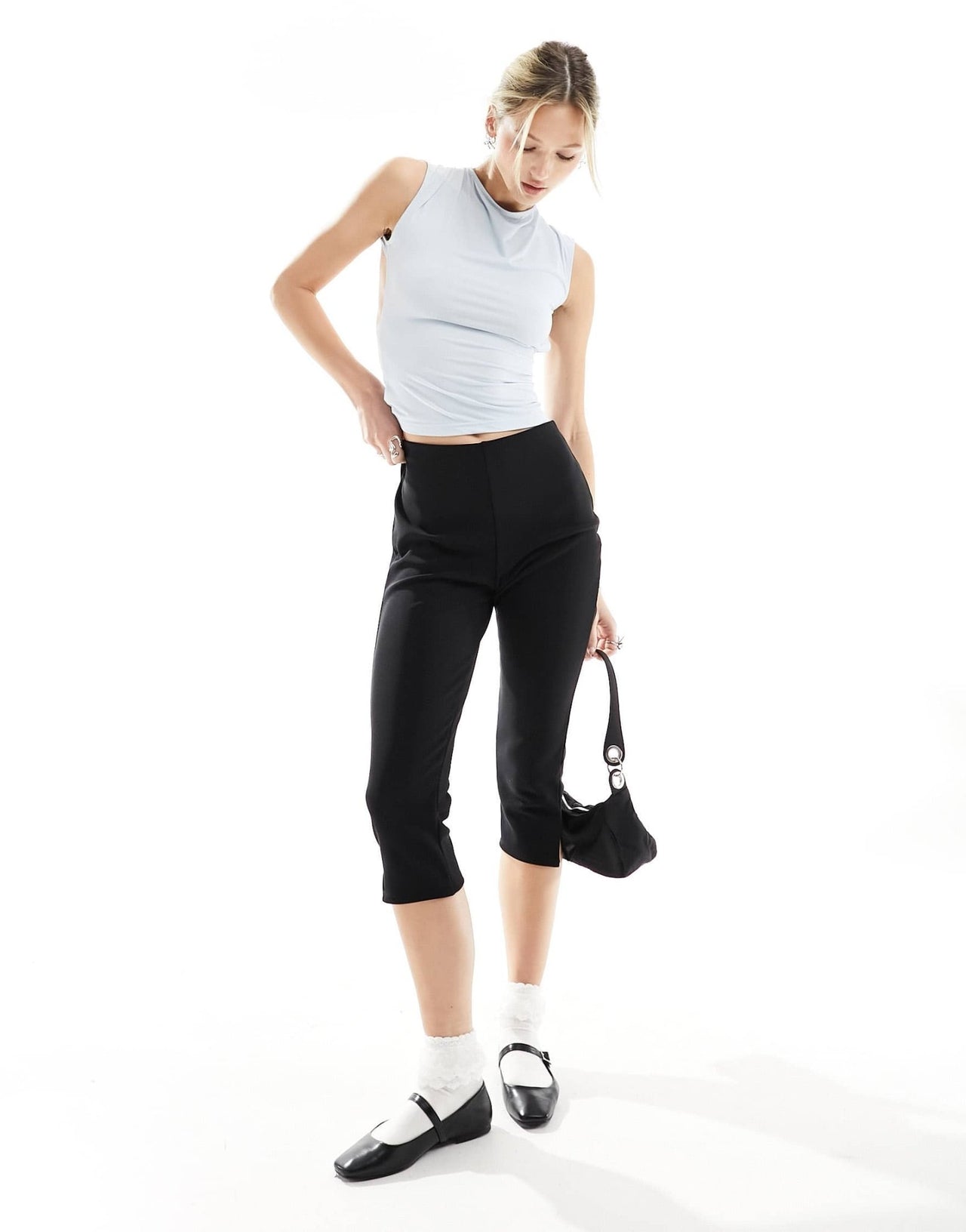 Lioness slinky open tie back top in pale blue - ASOS Sample Sale