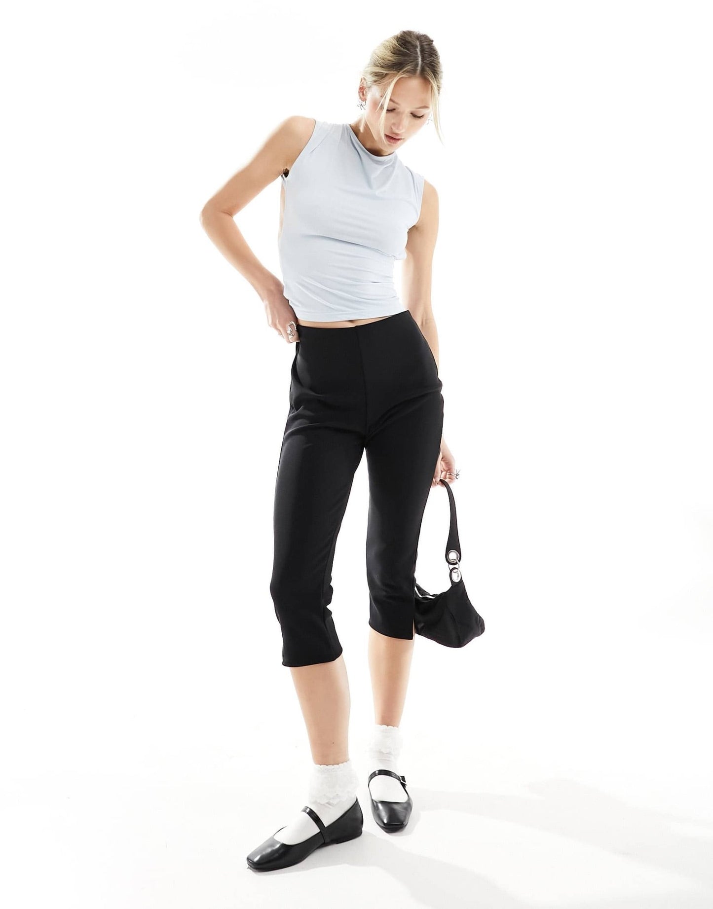 Lioness slinky open tie back top in pale blue - ASOS Sample Sale